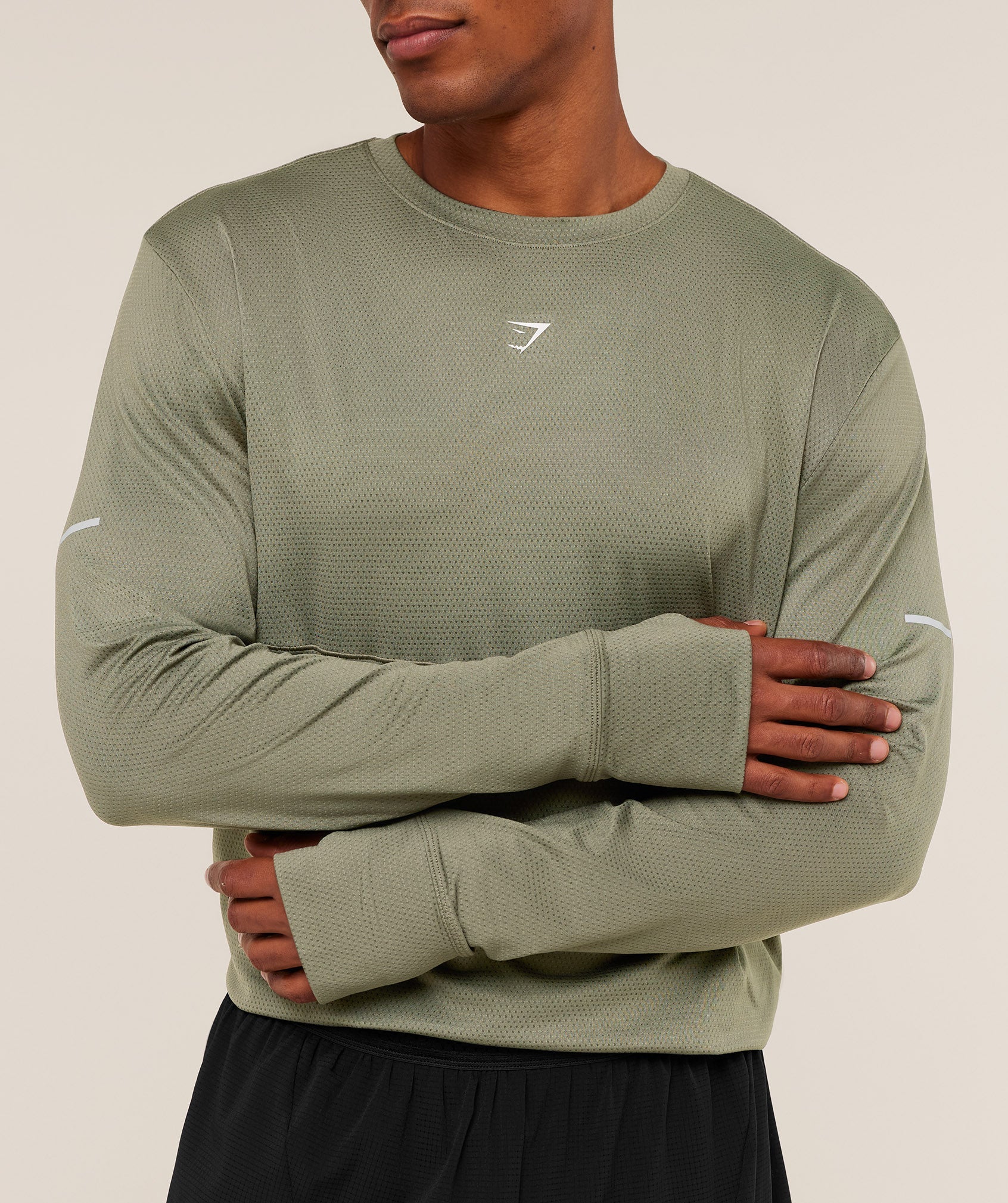 Gymshark Running Long Sleeve T-Shirt Base Green
