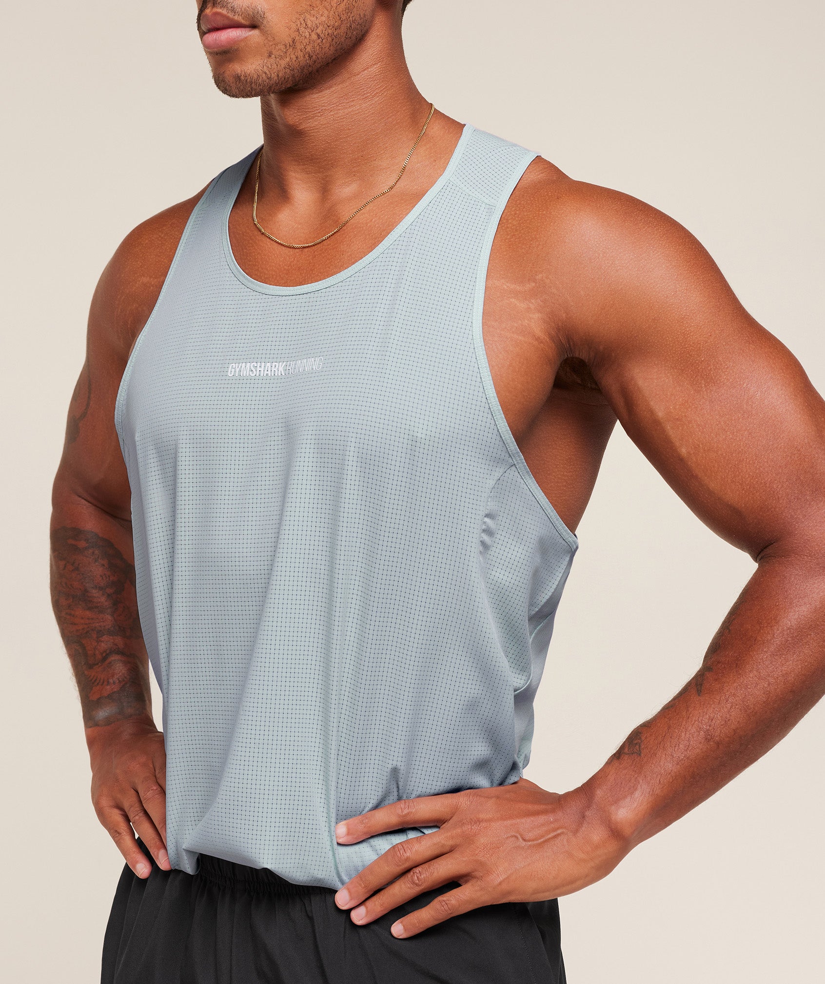 Gymshark Running Tank Smoke Blue
