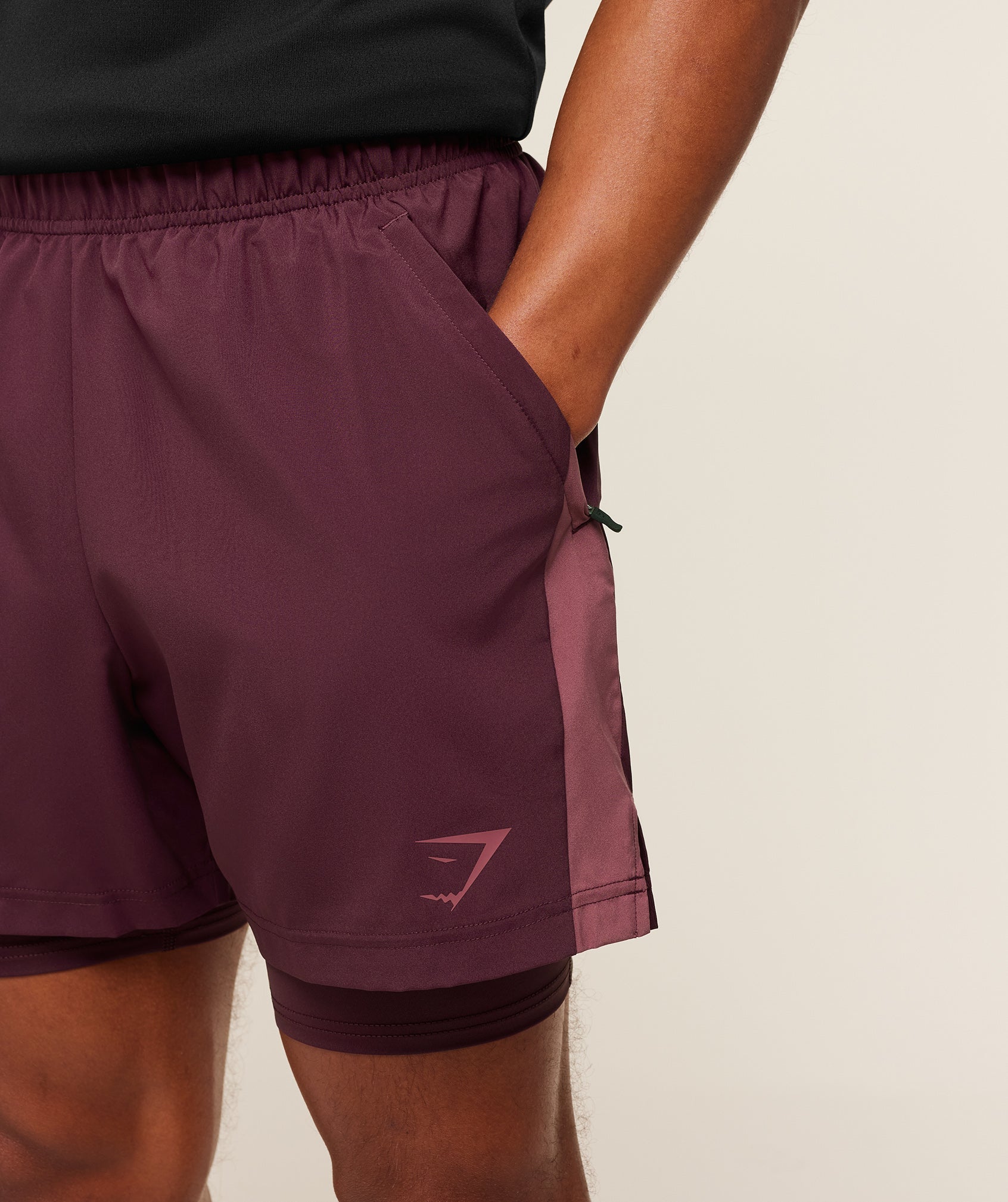 Gymshark Sport 5" 2 In 1 Shorts Impact Burgundy