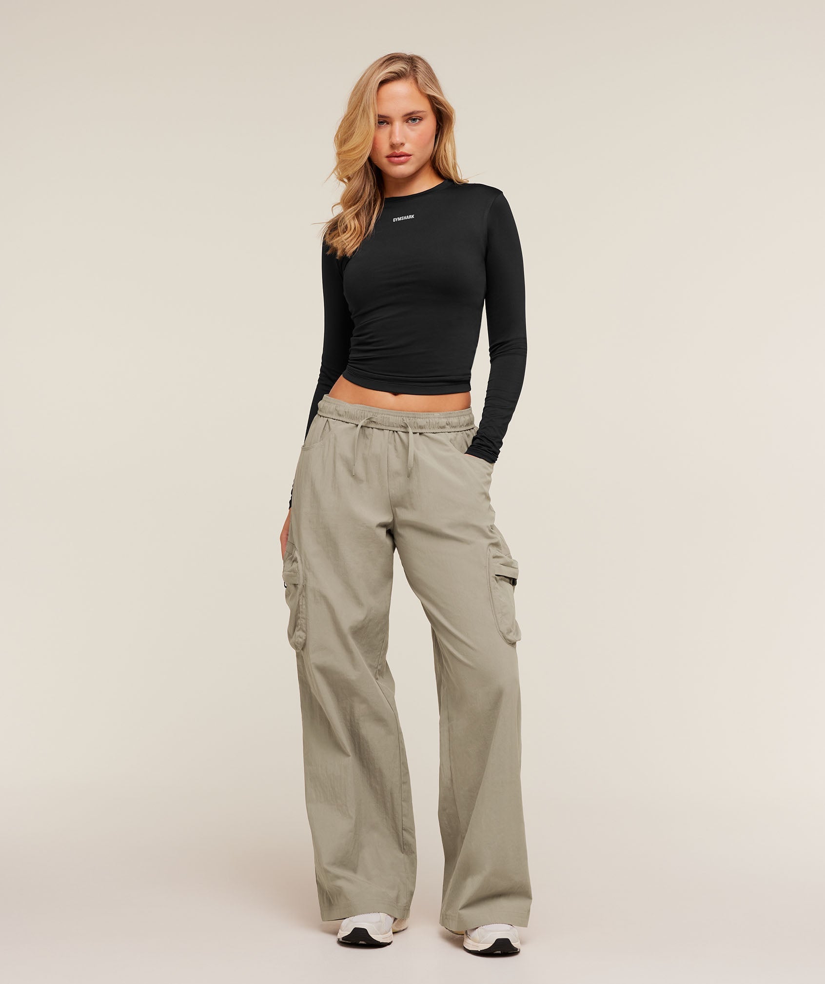 Women's Gymshark Cargo Pant Linen Brown