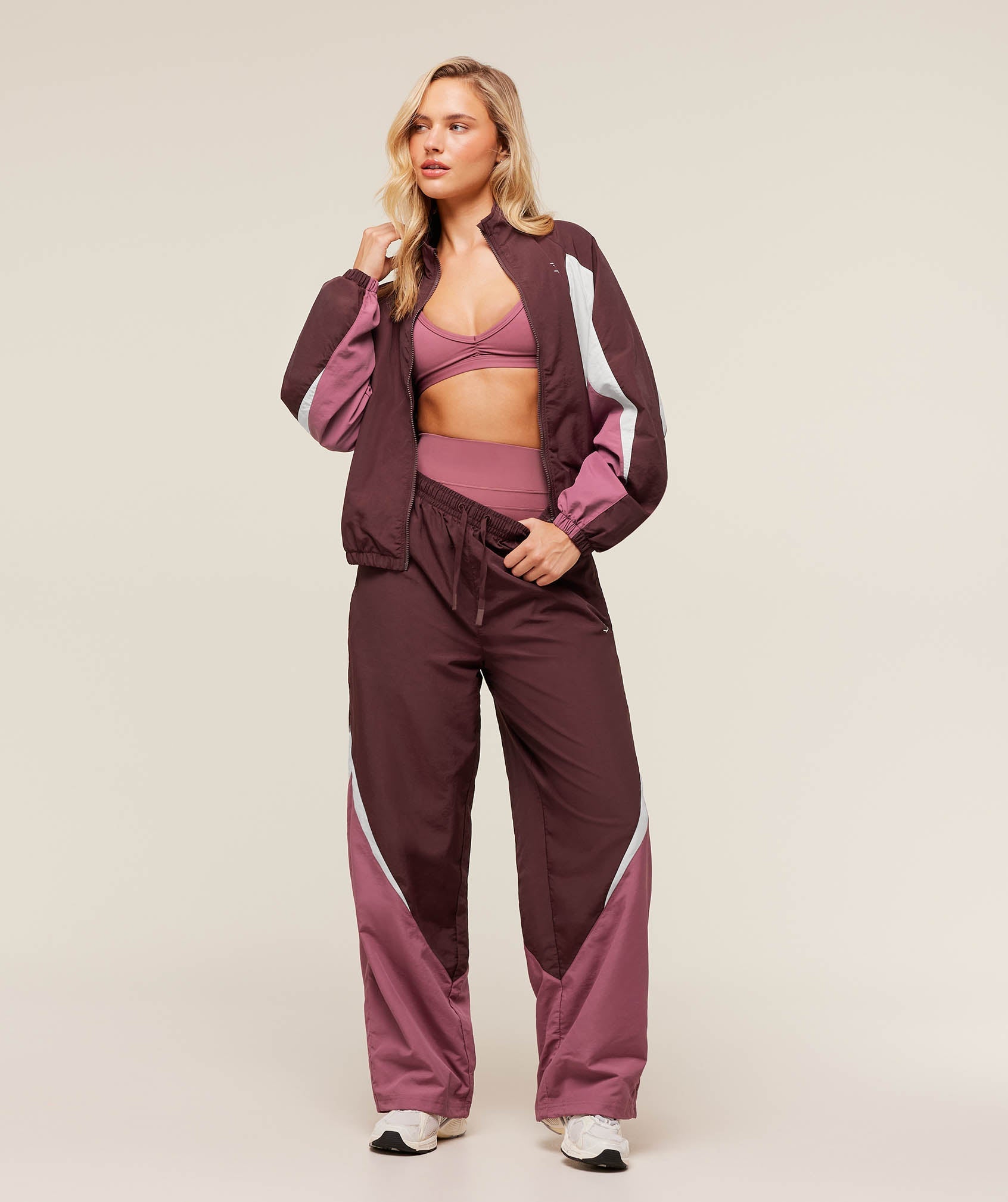 Women's Gymshark Contrast Track Pant Rich Maroon