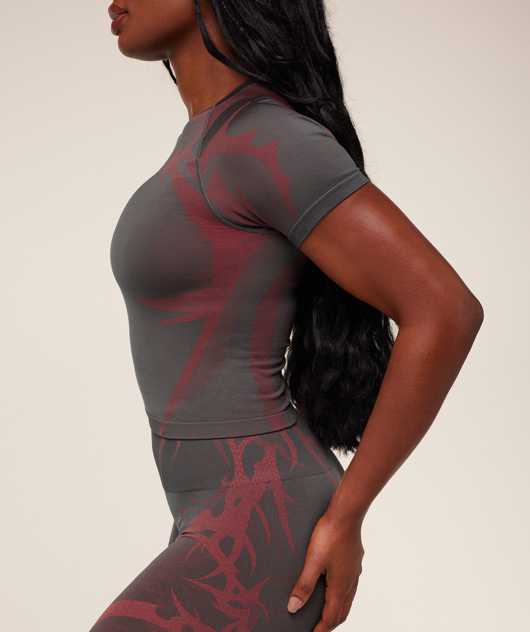 Women's Gymshark Storm Seamless Short Sleeve Top Gs Dark Grey