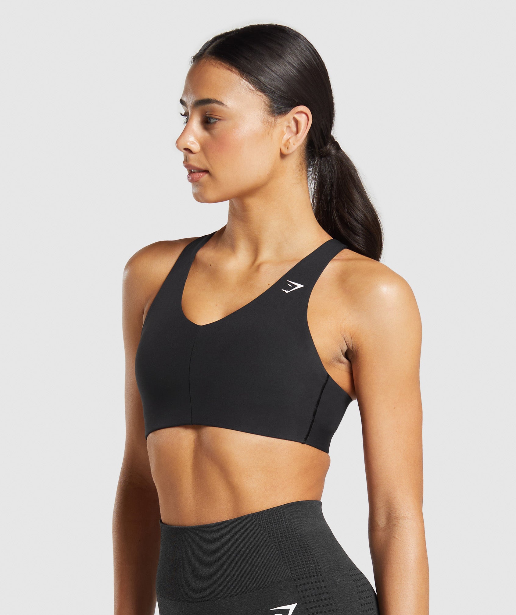 Women's Gymshark Strappy Back Medium Support Sports Bra Black