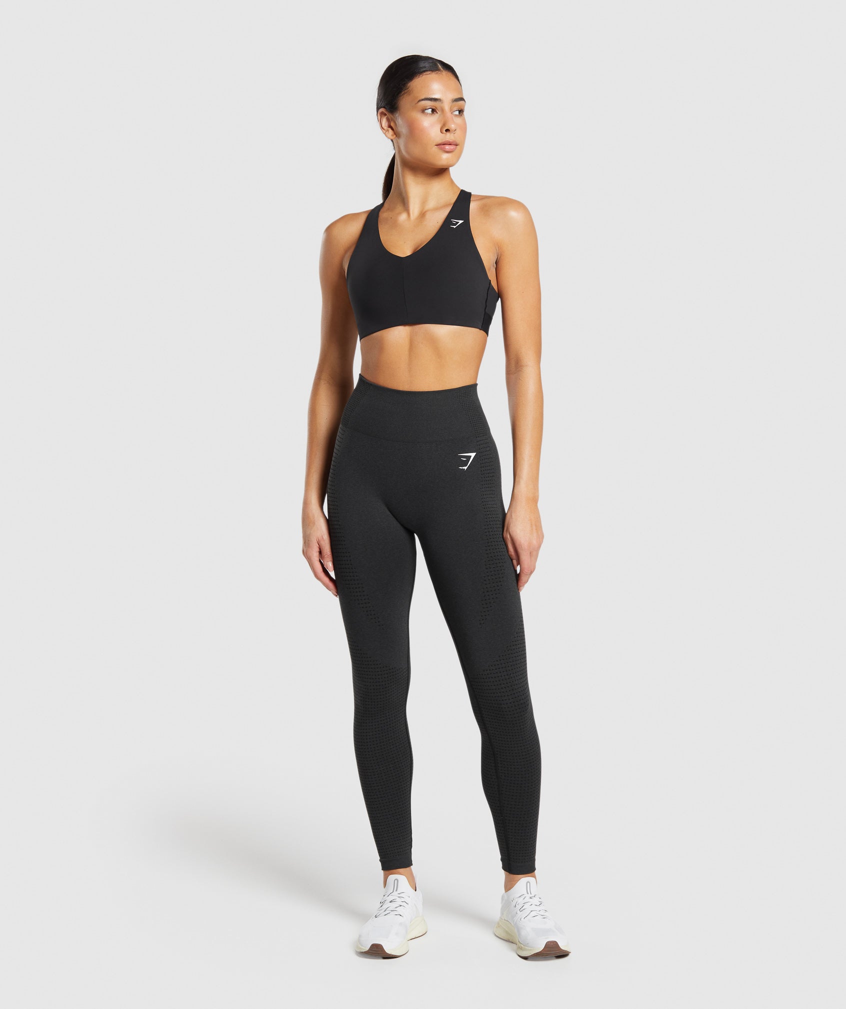 Women's Gymshark Strappy Back Medium Support Sports Bra Black