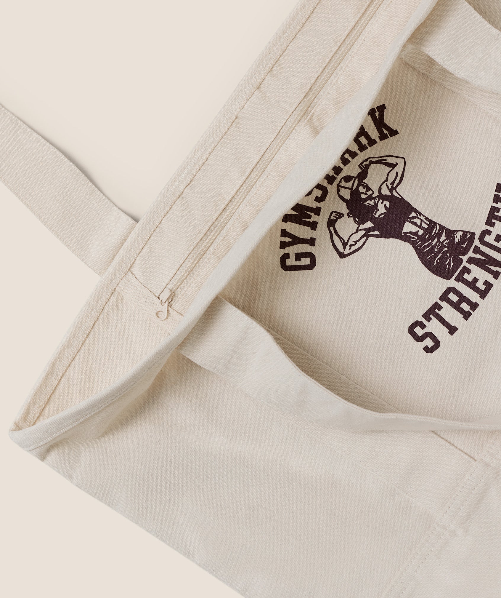 Women's Gymshark Strength Graphic Tote Bag Ecru White