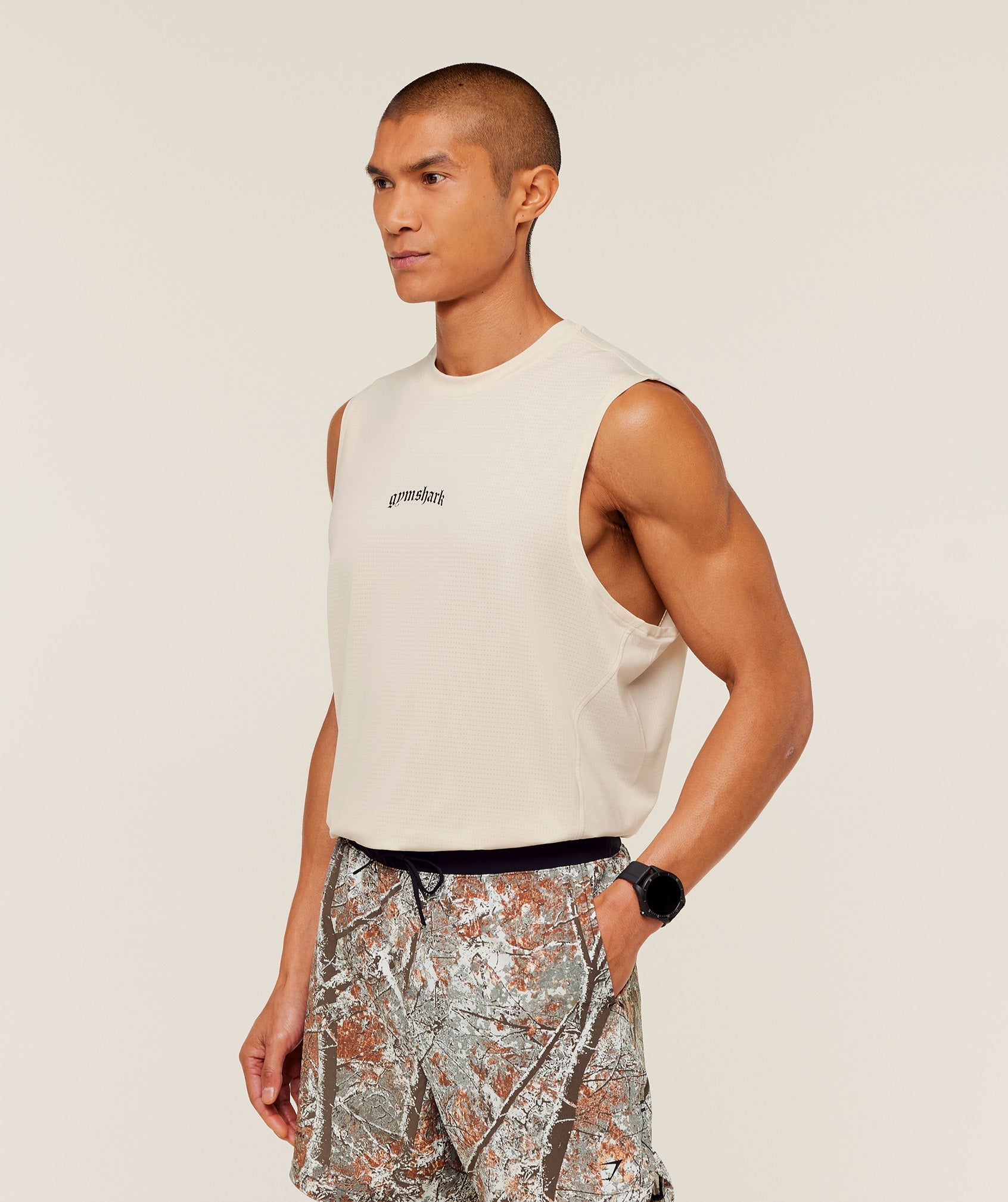 Gymshark Tactical Tank Oat White