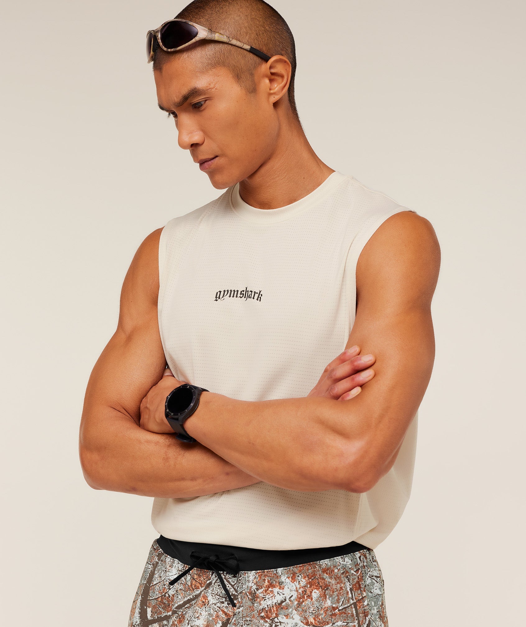 Gymshark Tactical Tank Oat White