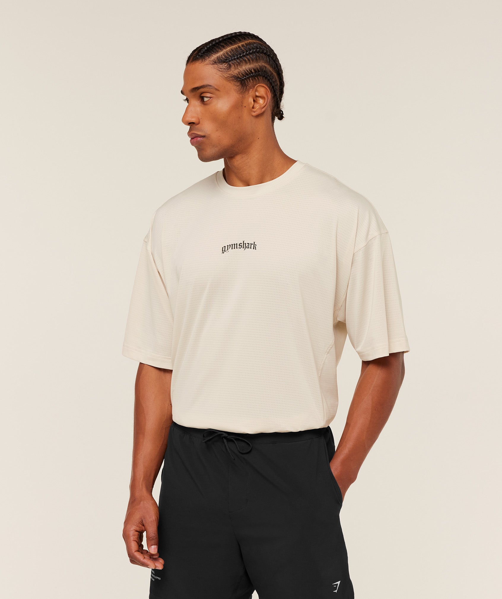 Gymshark Tactical Oversized T-Shirt Oat White