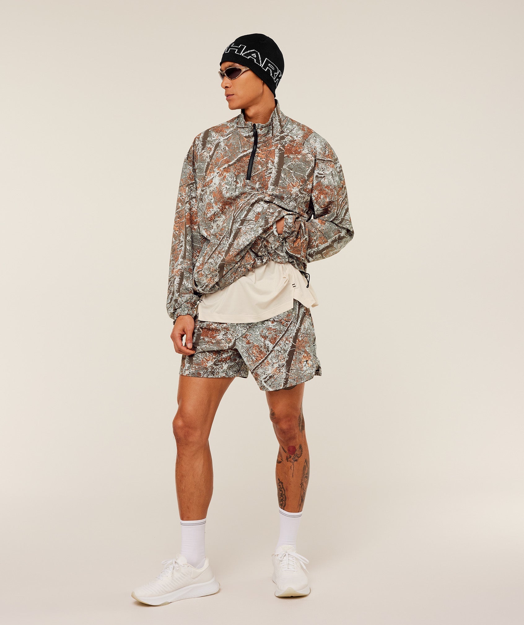Gymshark Tactical Shell 1/4 Zip Linen Brown