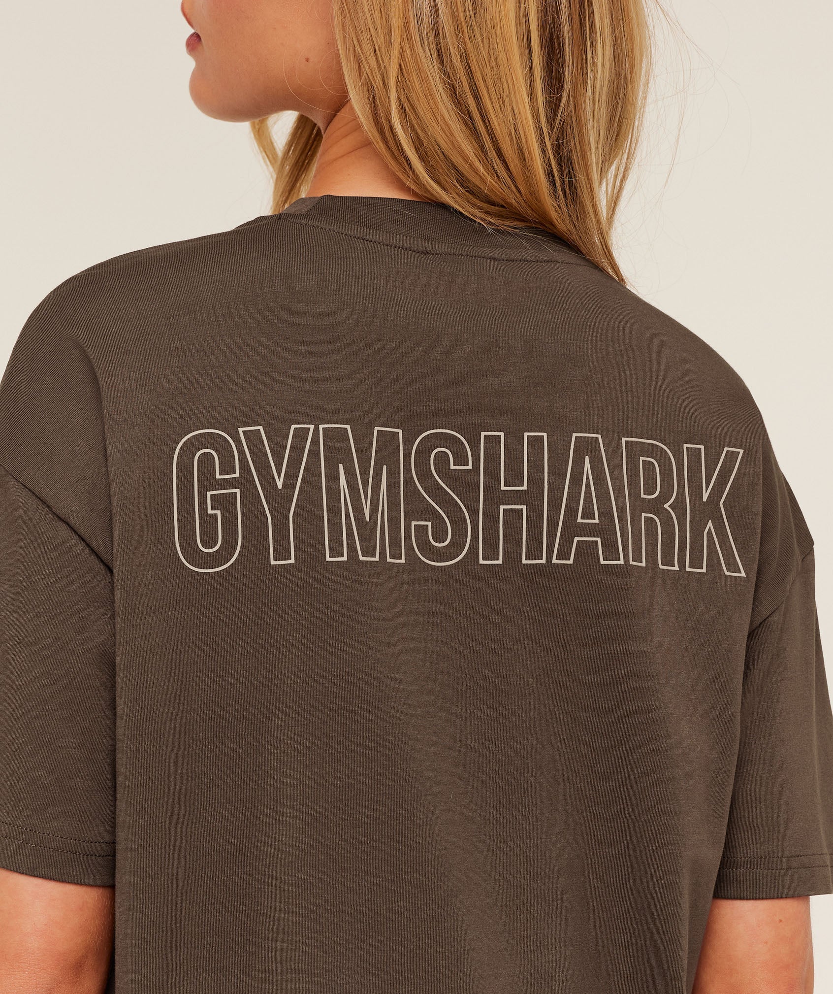 Women's Gymshark Trace Graphic Oversized T-Shirt Archive Brown
