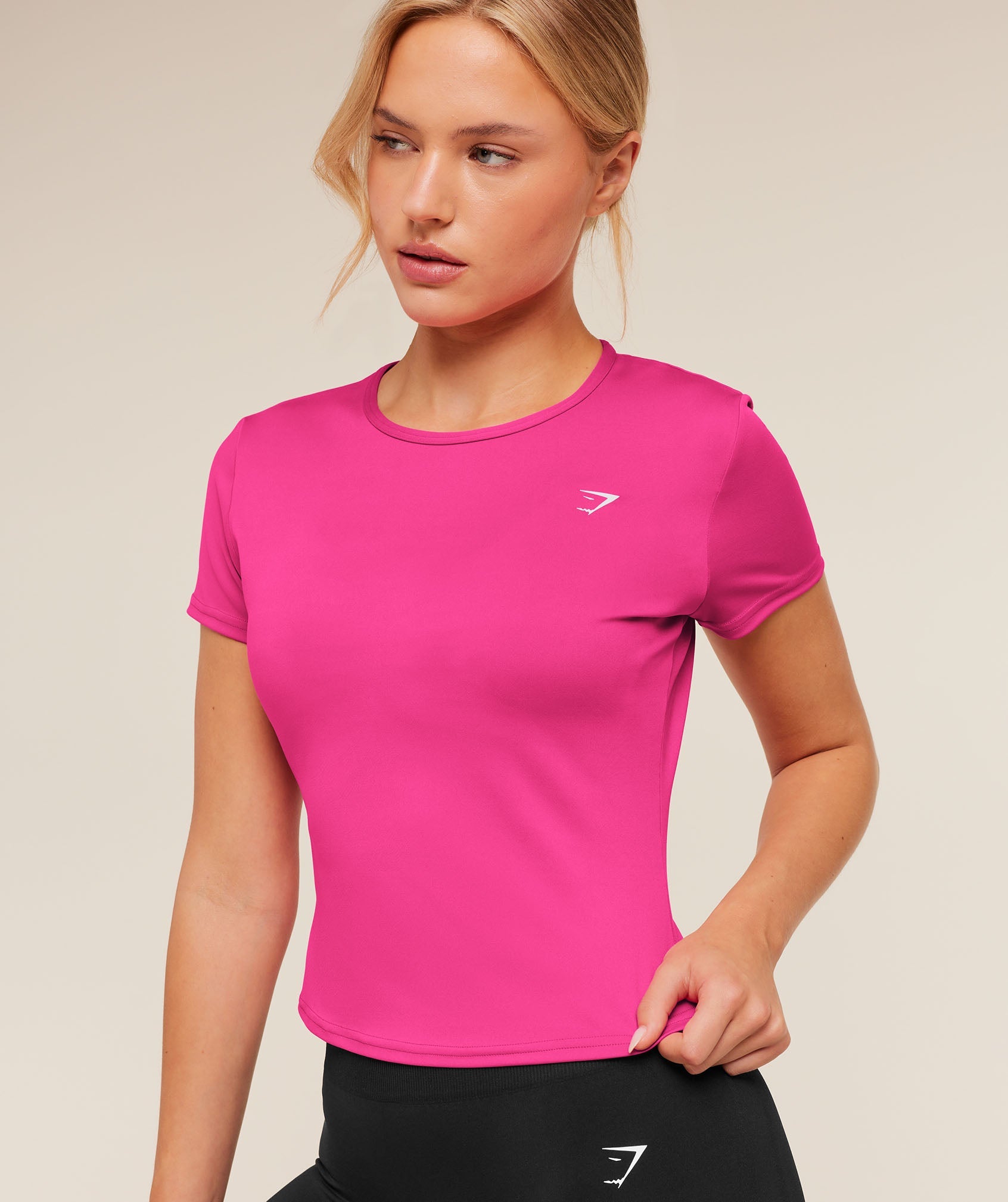 Women's Gymshark Training Baby Tee Super-Set Pink