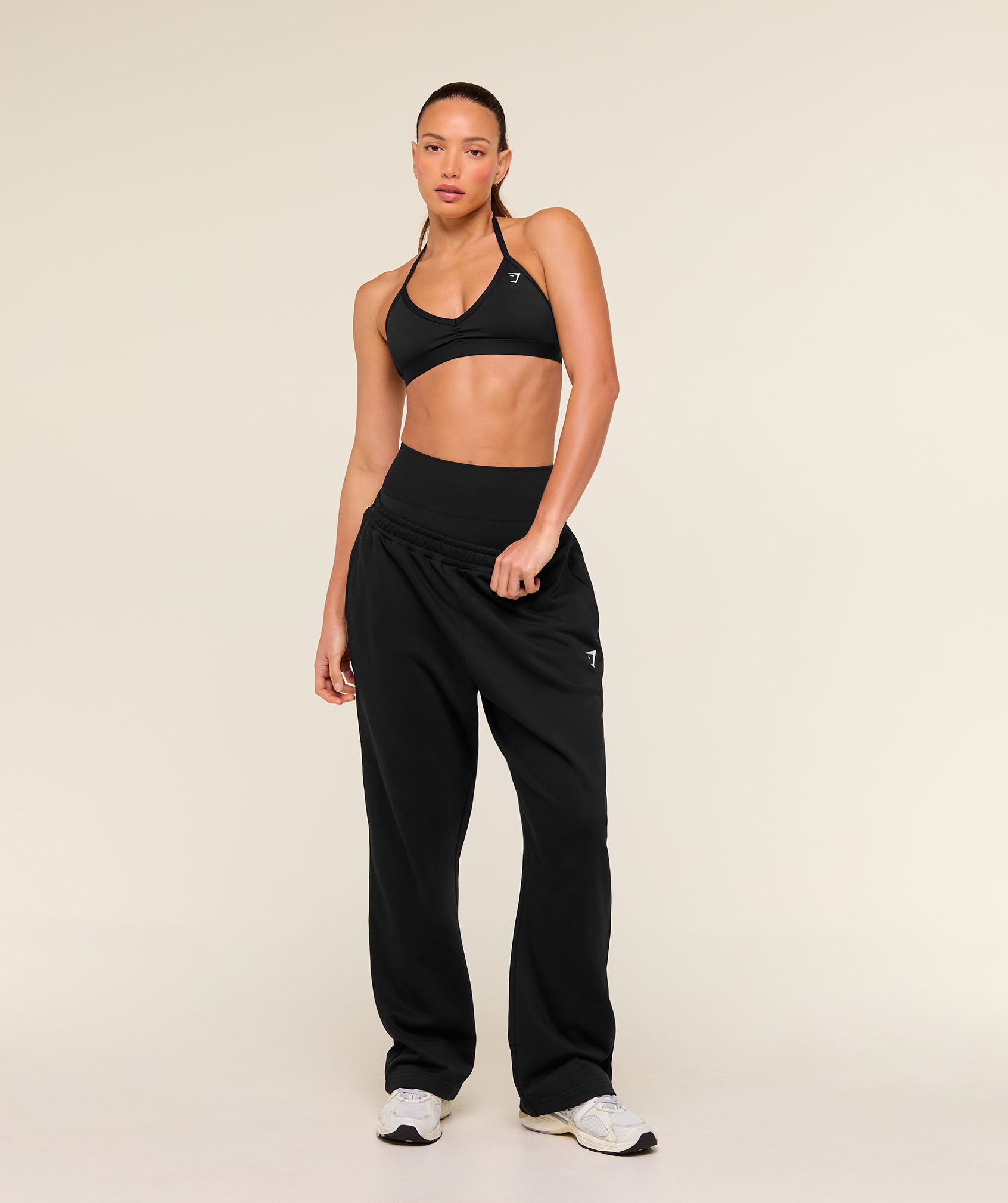 Women's Gymshark Training Fleece Straight Leg Joggers Black