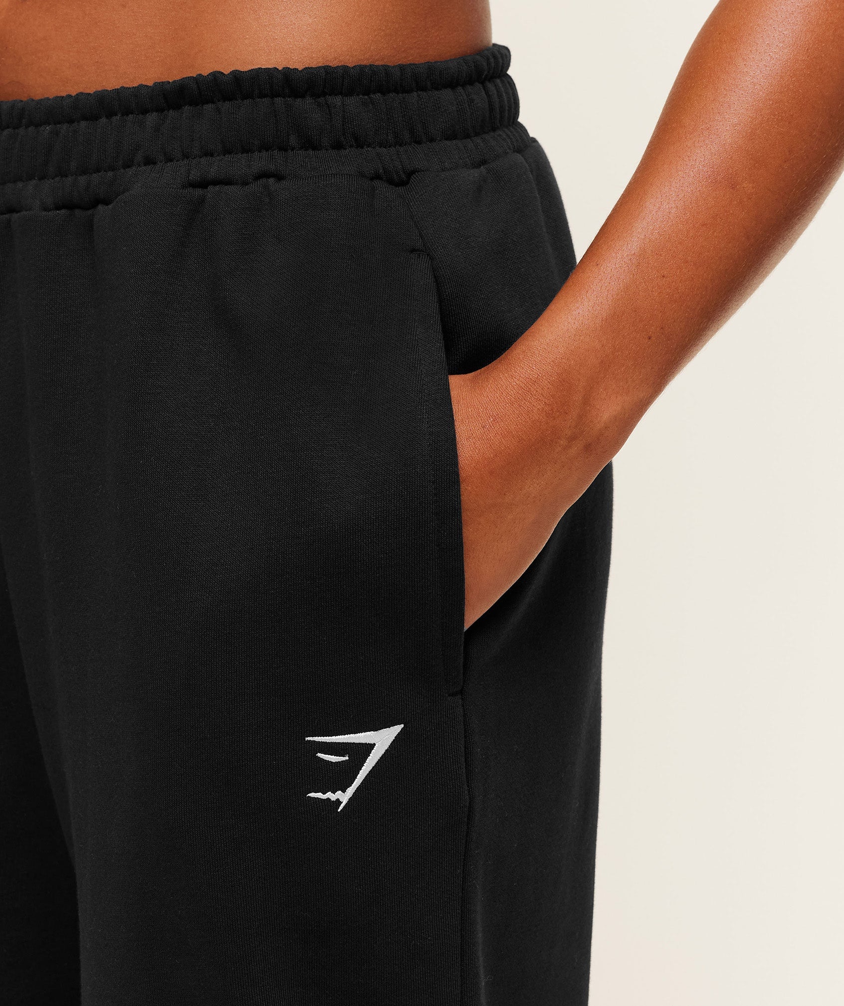 Women's Gymshark Training Fleece Straight Leg Short Pants Black