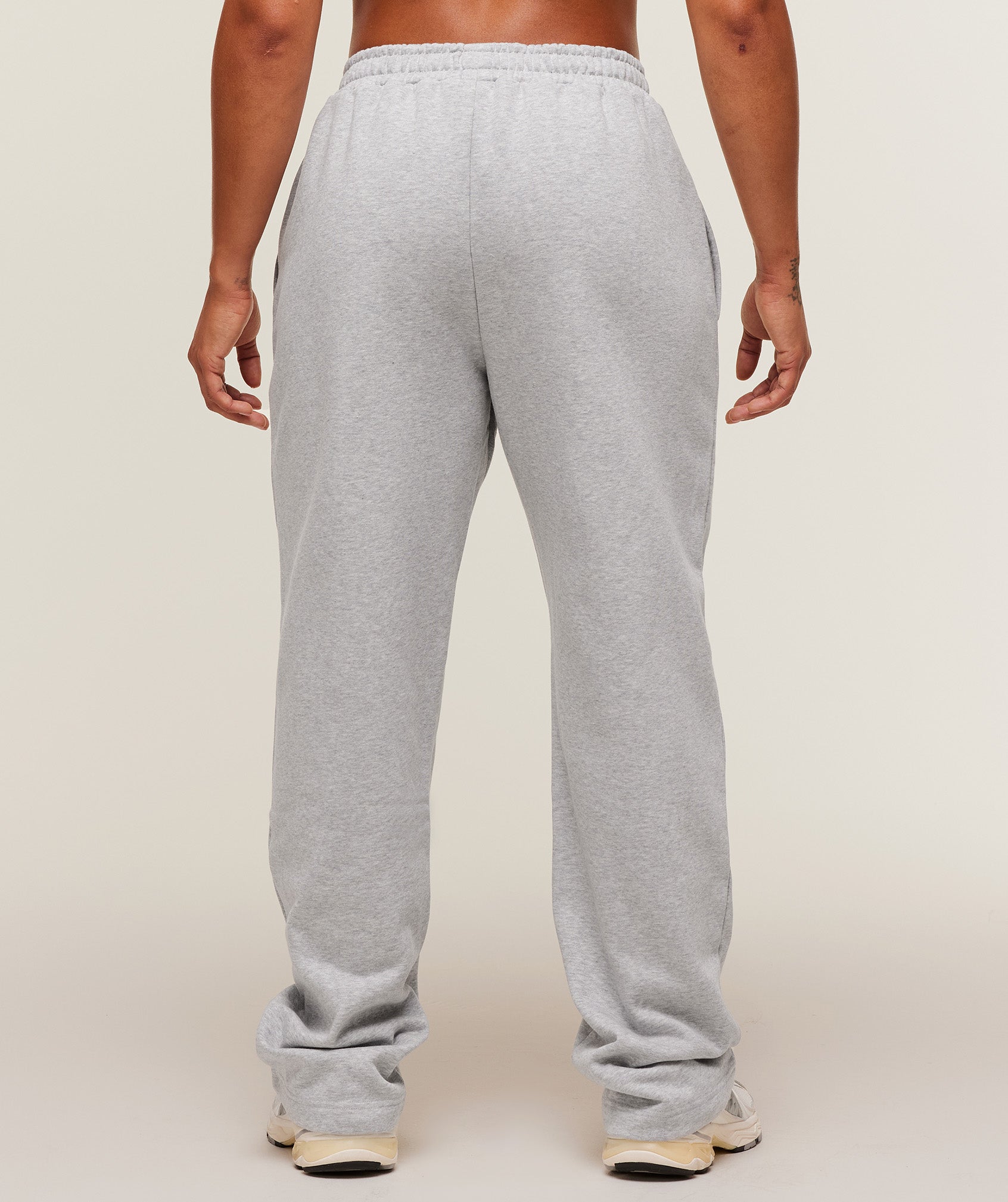Women's Gymshark Training Fleece Straight Leg Short Pants Light Grey Core Marl