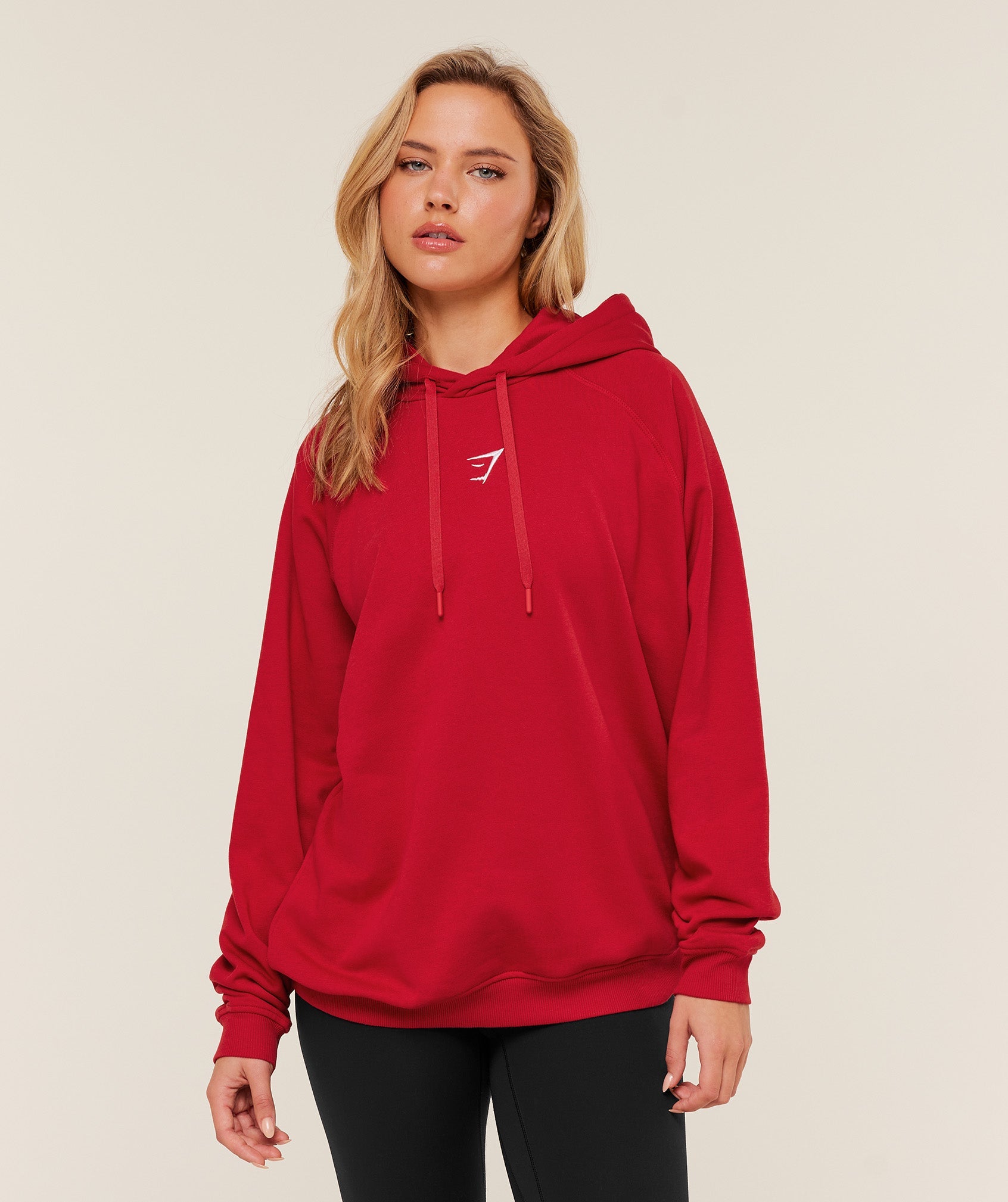 Women's Gymshark Training Oversized Fleece Hoodie Carmine Red