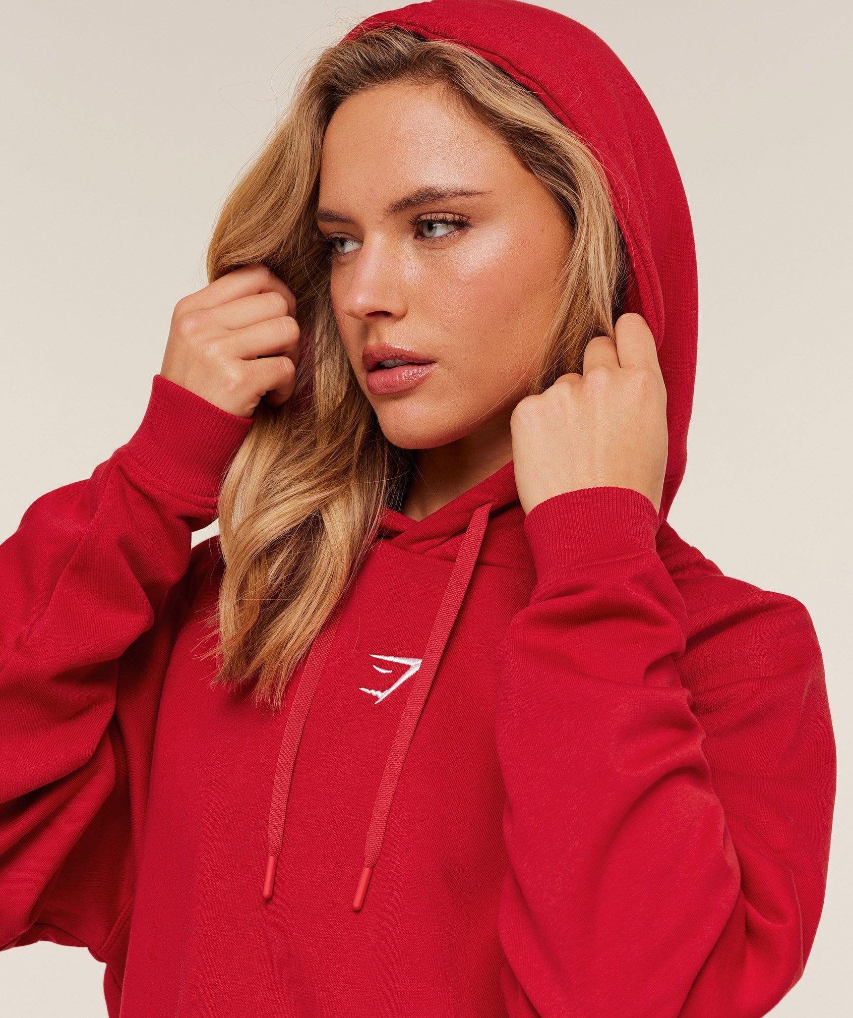 Women's Gymshark Training Oversized Fleece Hoodie Carmine Red