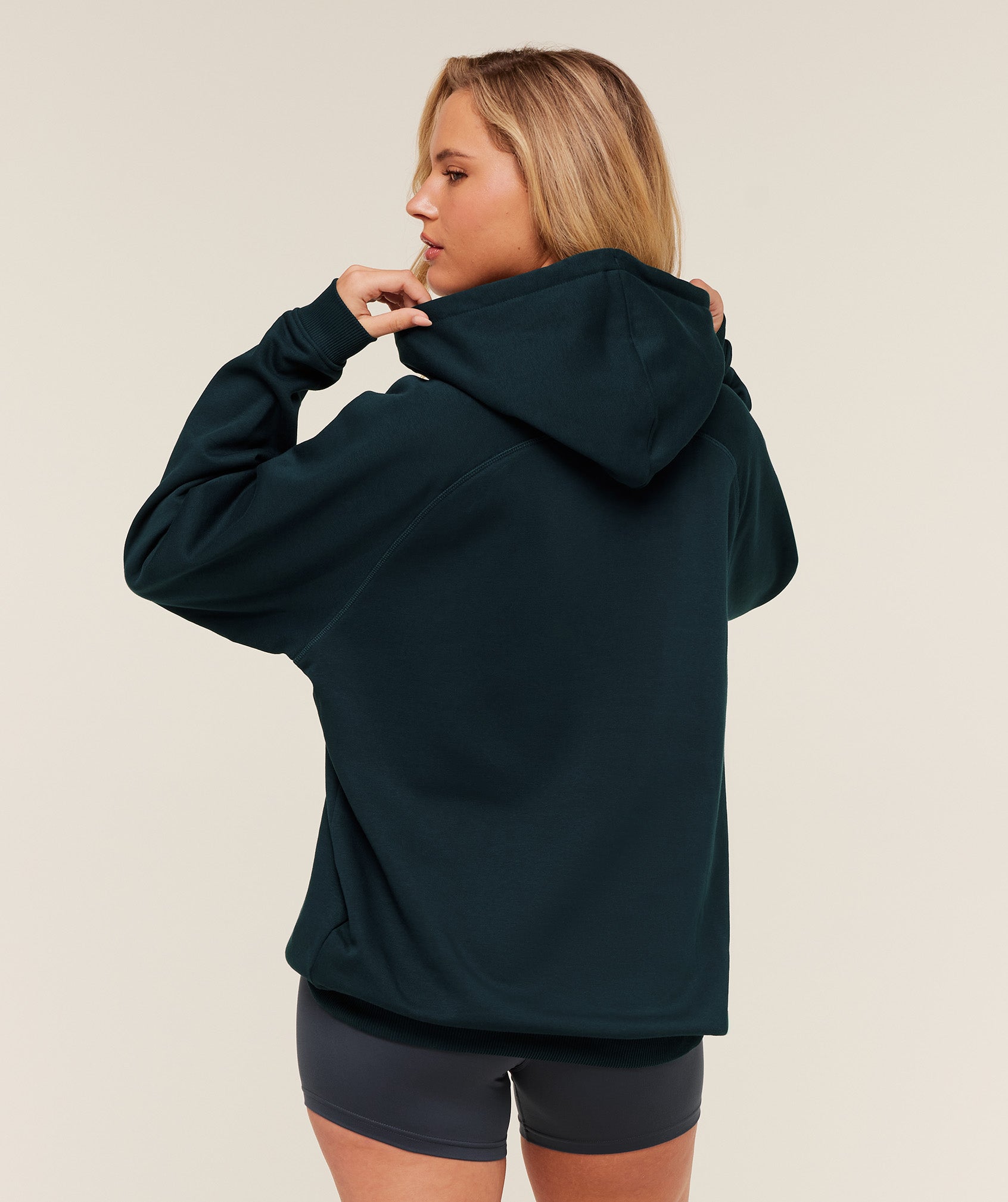 Women's Gymshark Training Oversized Fleece Hoodie Deep Petrol Blue