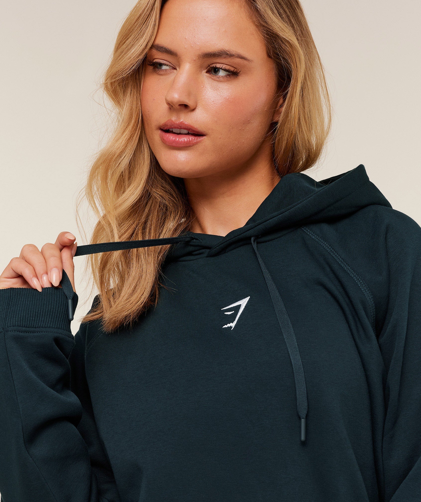 Women's Gymshark Training Oversized Fleece Hoodie Deep Petrol Blue