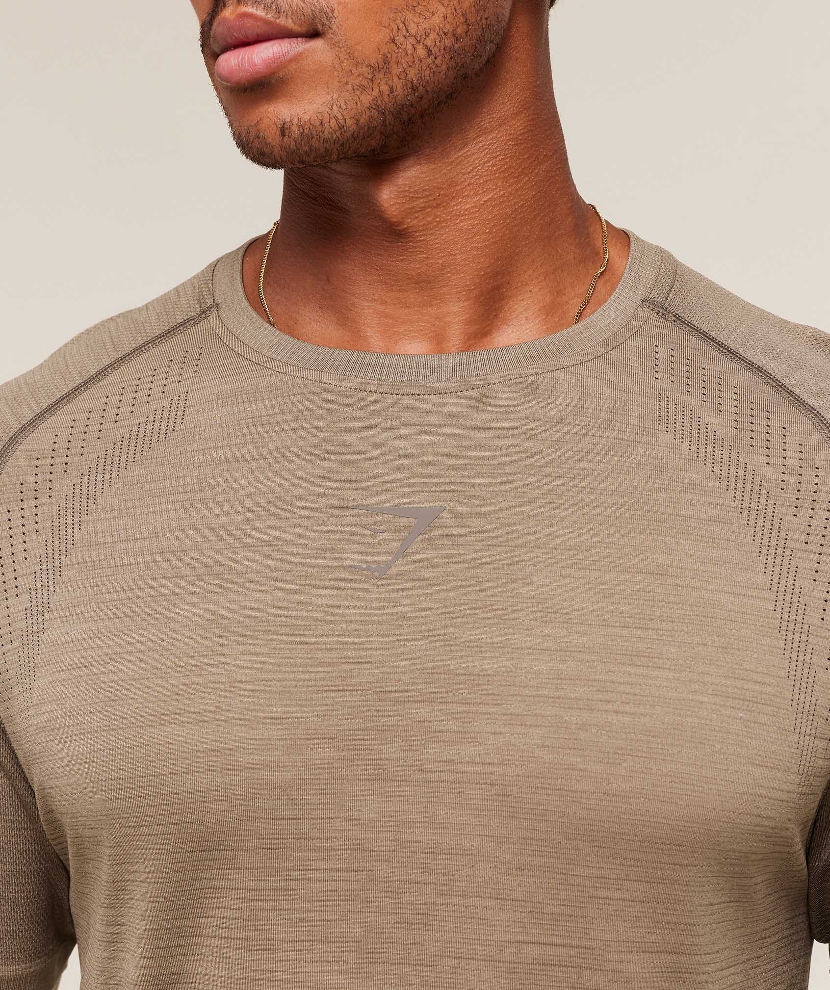 Gymshark Versatile Seamless T-Shirt Cement Brown