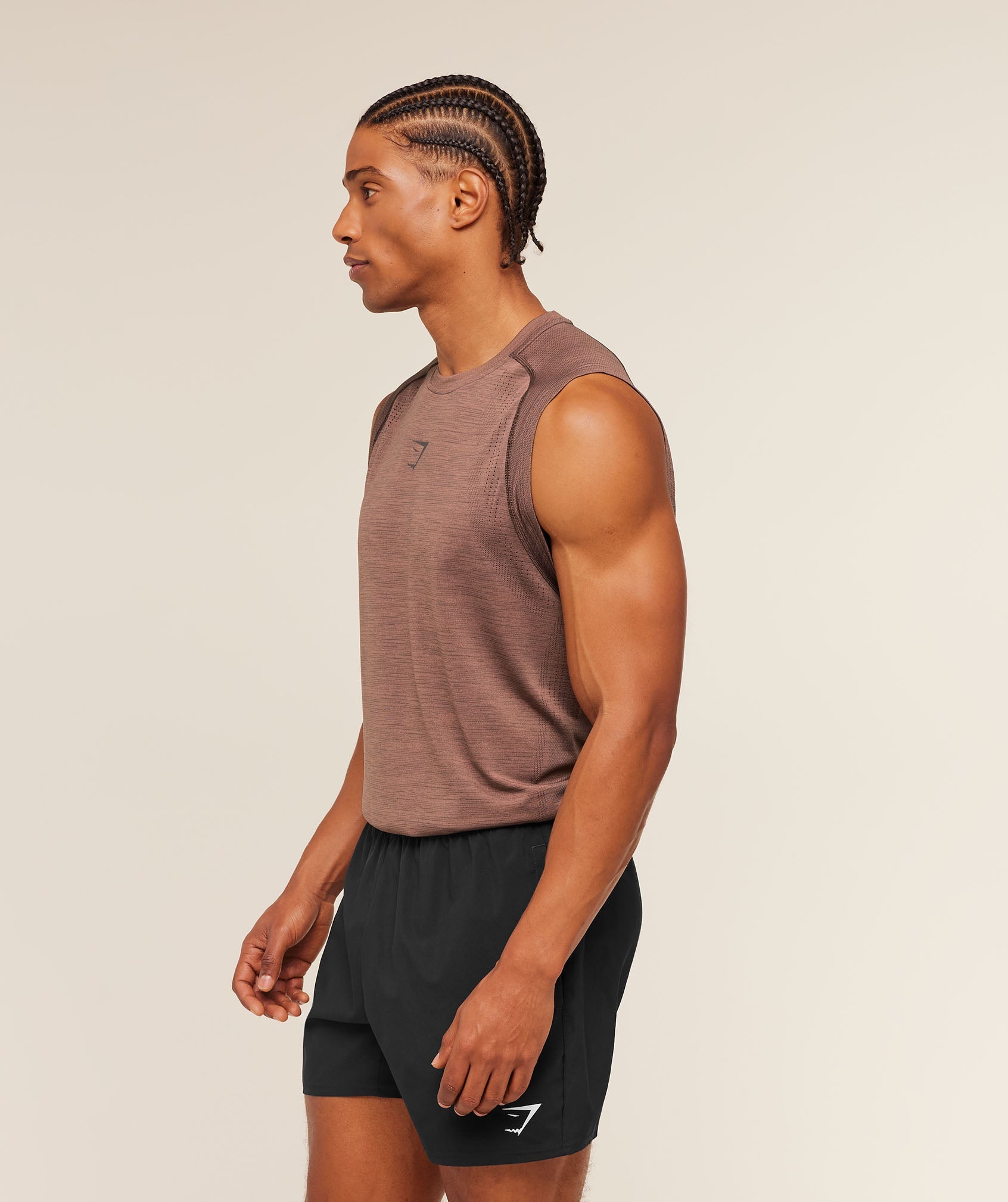 Gymshark Versatile Seamless Tank Taupe Brown