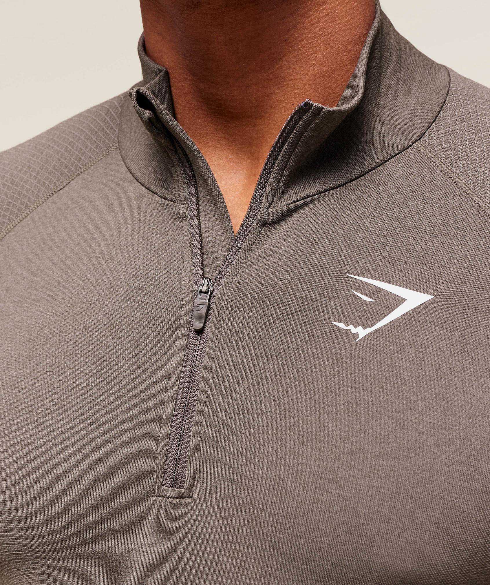 Gymshark Vital 1/4 Zip Camo Brown