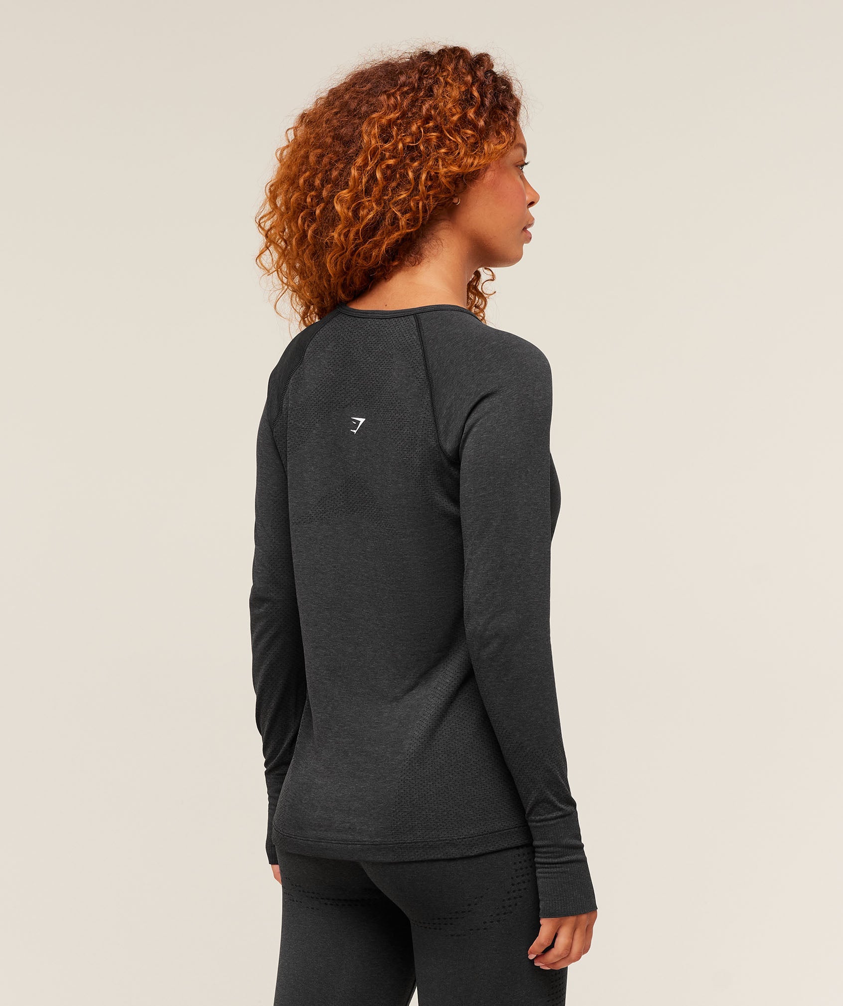 Women's Gymshark Vital Seamless Light Long Sleeve Top Black Marl