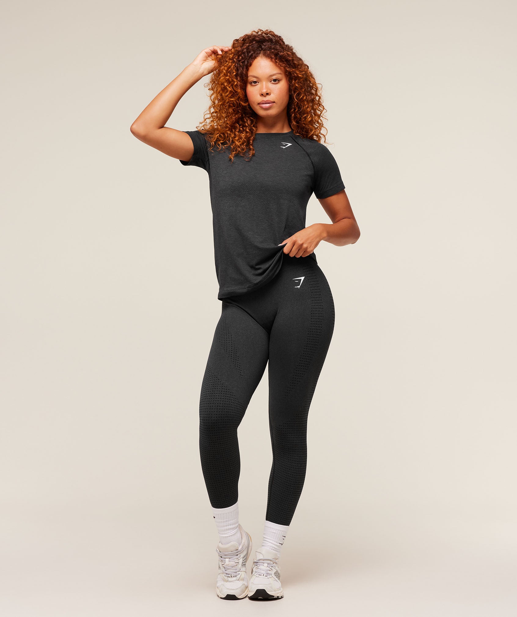 Women's Gymshark Vital Seamless 2.0 Light T-Shirt Black Marl