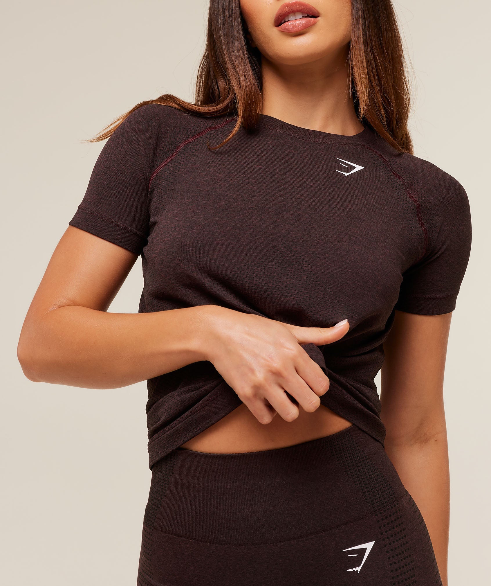 Women's Gymshark Vital Light T-Shirt Rich Maroon