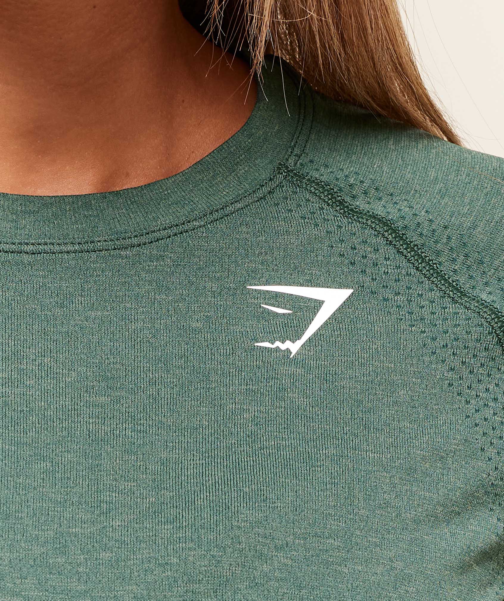 Women's Gymshark Vital Seamless 2.0 Light T-Shirt Obsidian Green Marl