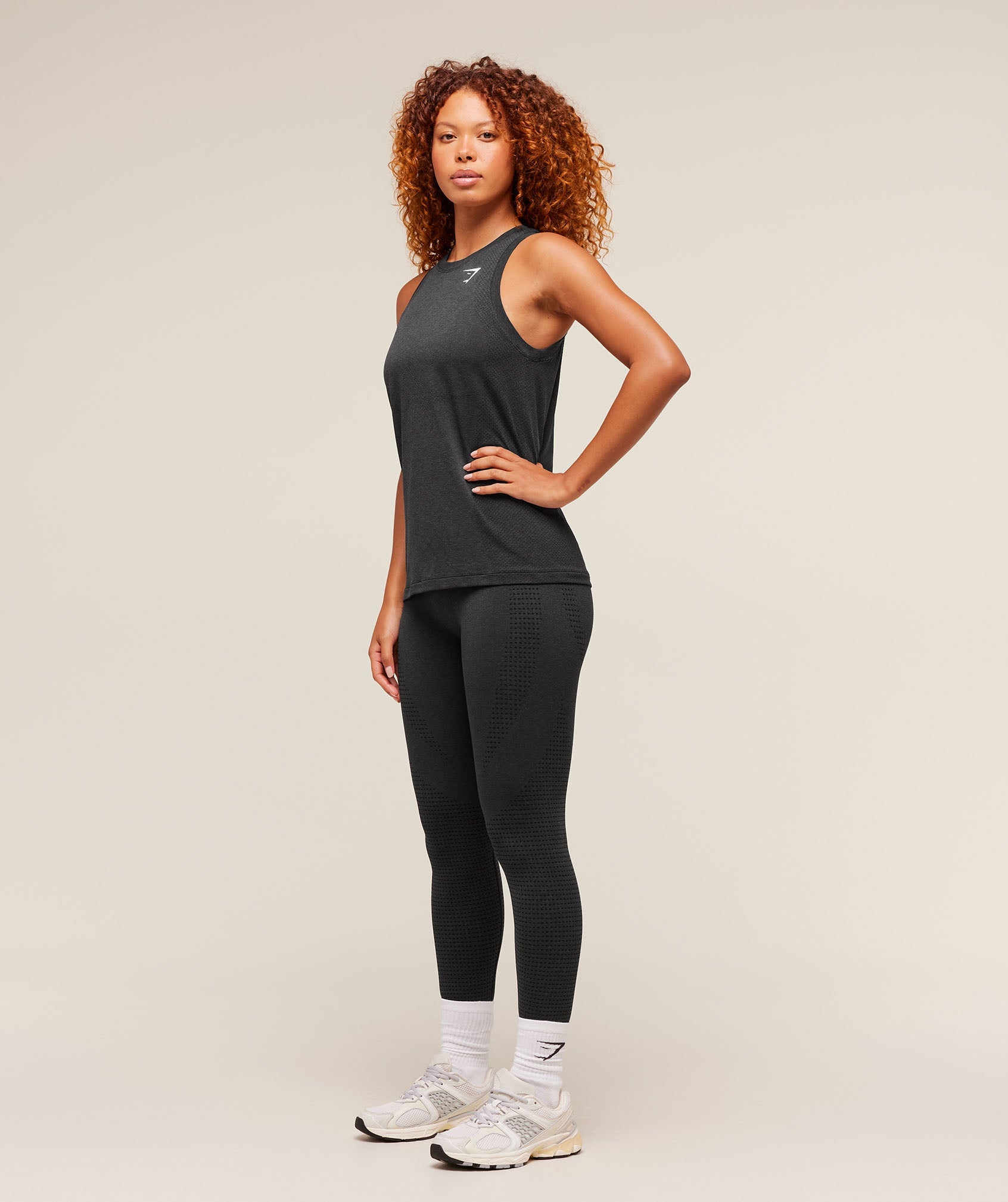Women's Gymshark Vital Light Tank Black Marl