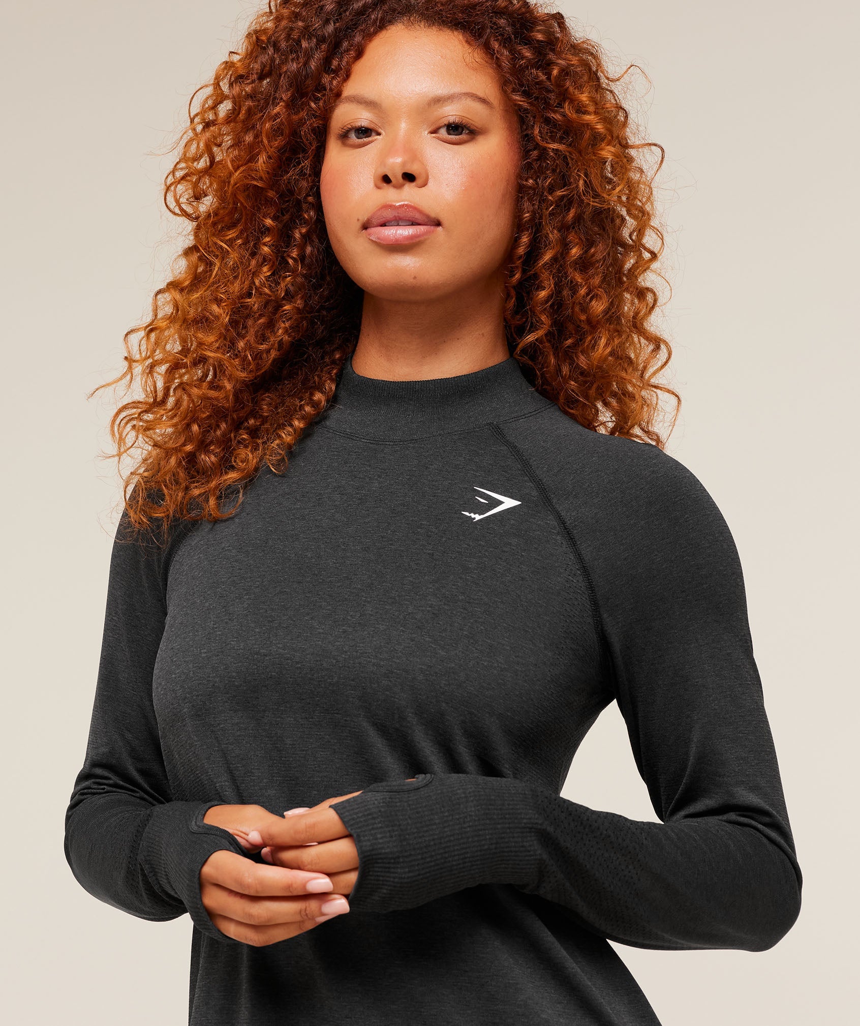 Women's Gymshark Vital Long Line Top Black Marl