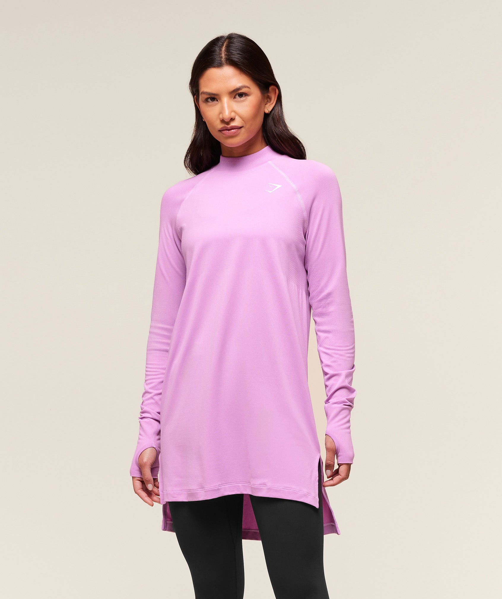 Women's Gymshark Vital Long Line Top Sour Pink Marl