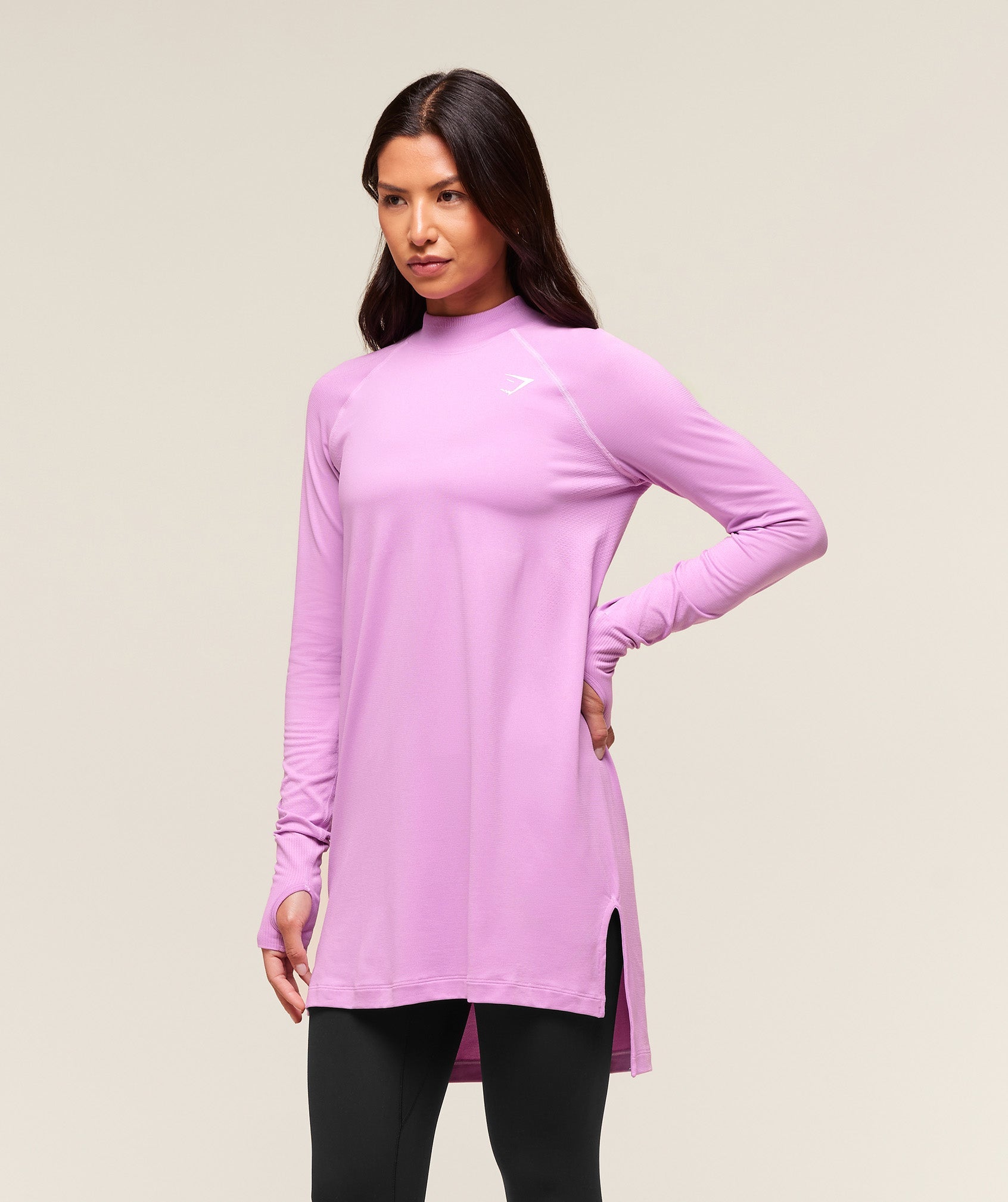 Women's Gymshark Vital Long Line Top Sour Pink Marl