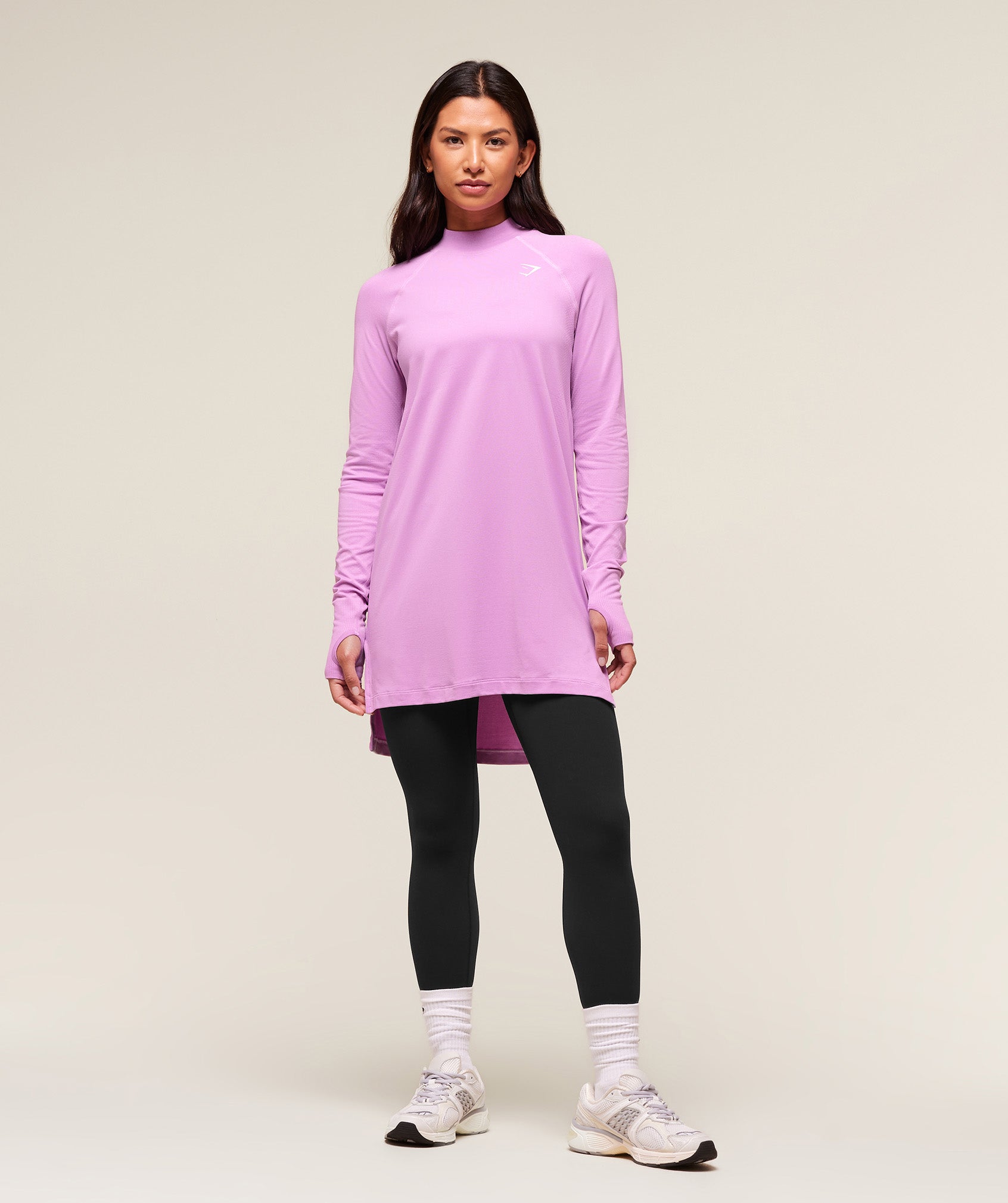Women's Gymshark Vital Long Line Top Sour Pink Marl