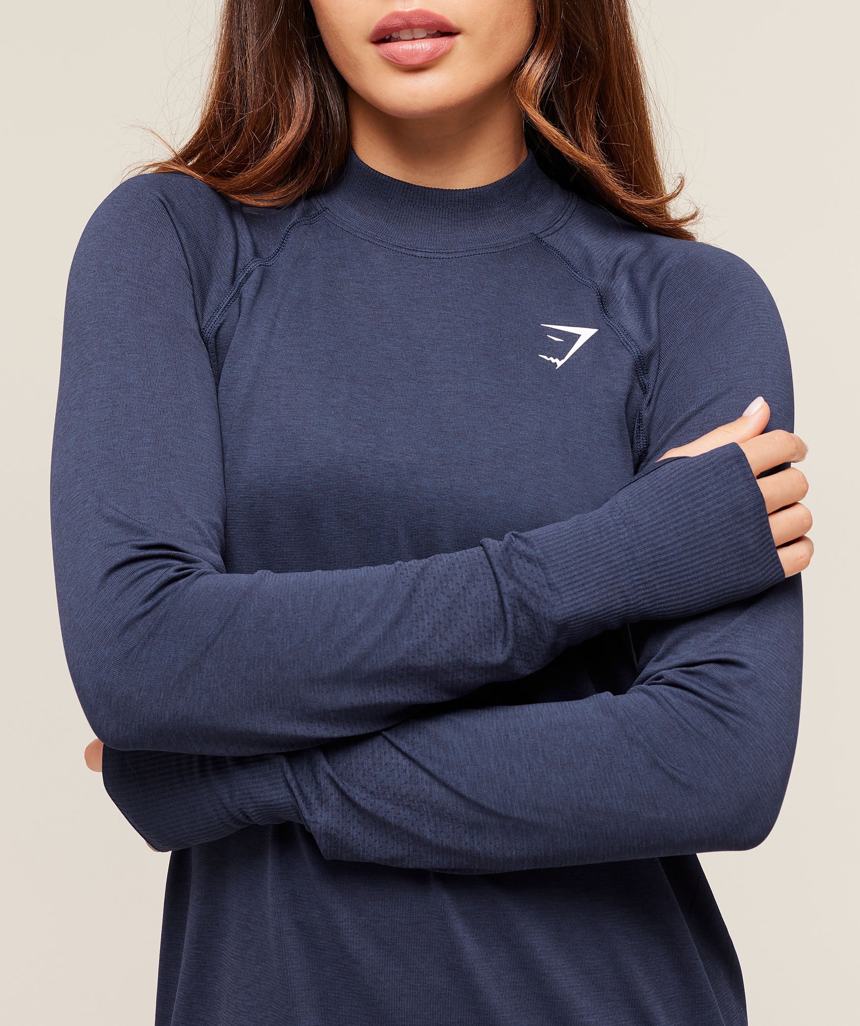 Women's Gymshark Vital Long Line Top Heavy Blue Marl