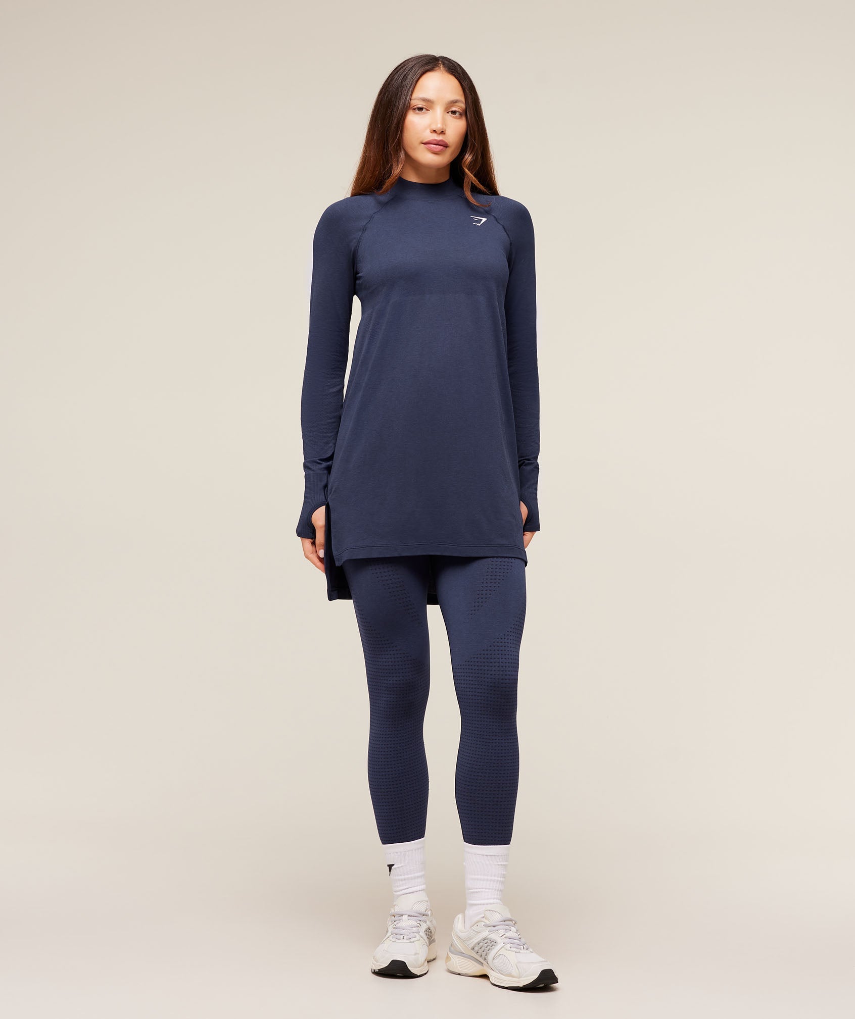 Women's Gymshark Vital Long Line Top Heavy Blue Marl