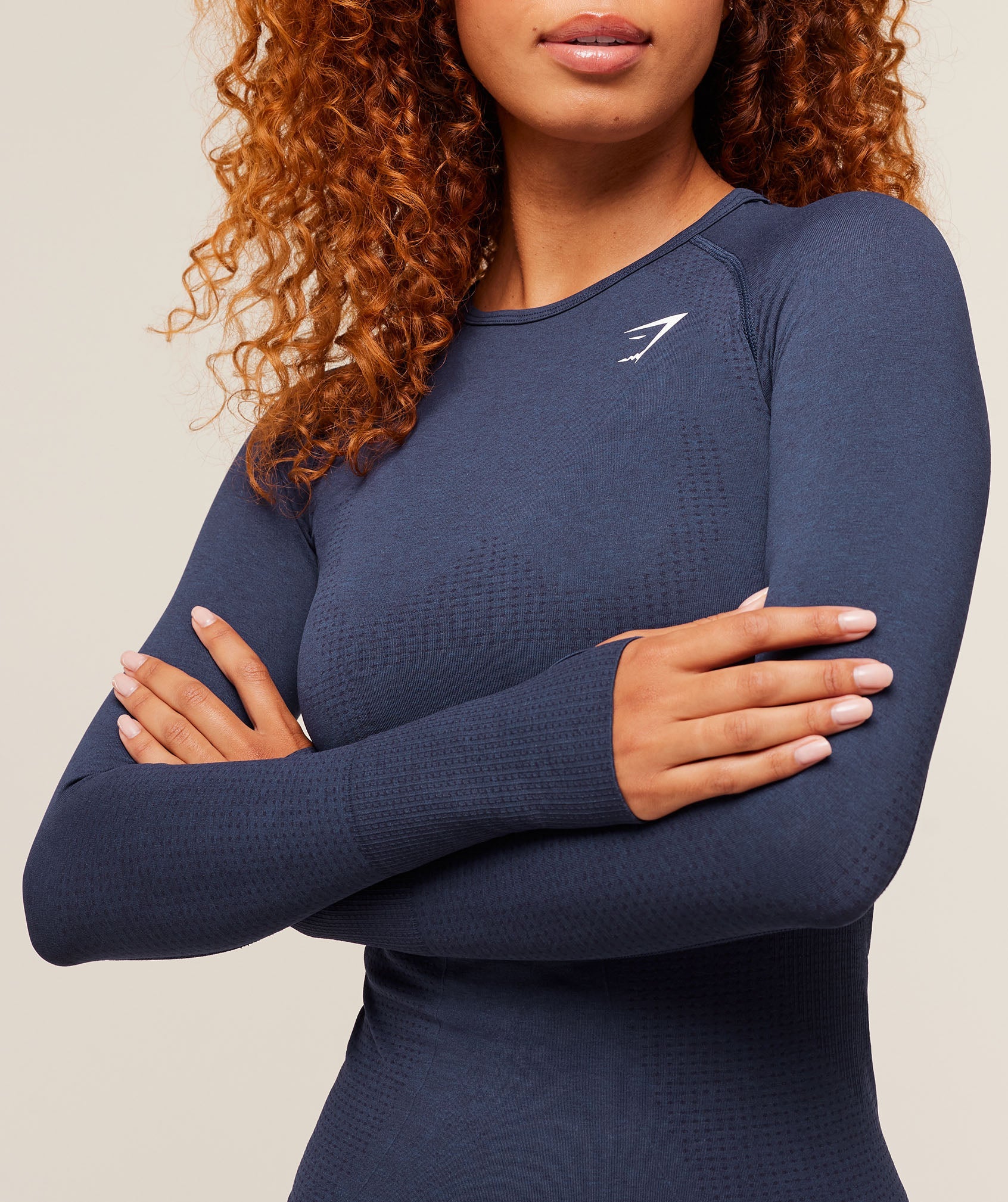 Women's Gymshark Vital Long Sleeve Top Heavy Blue Marl