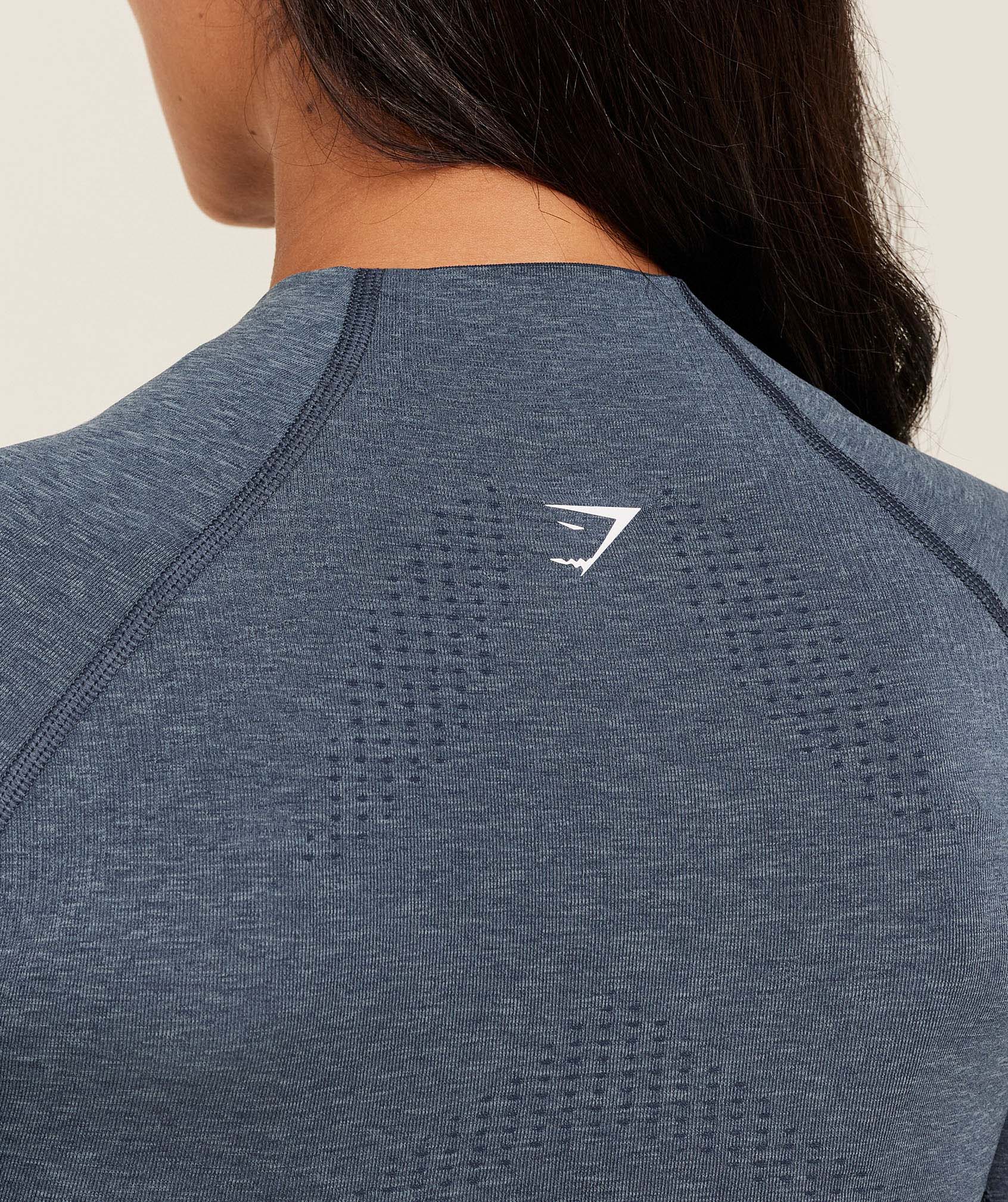 Women's Gymshark Vital Seamless Midi Zip 2.0 Pullover Gs Stealth Blue