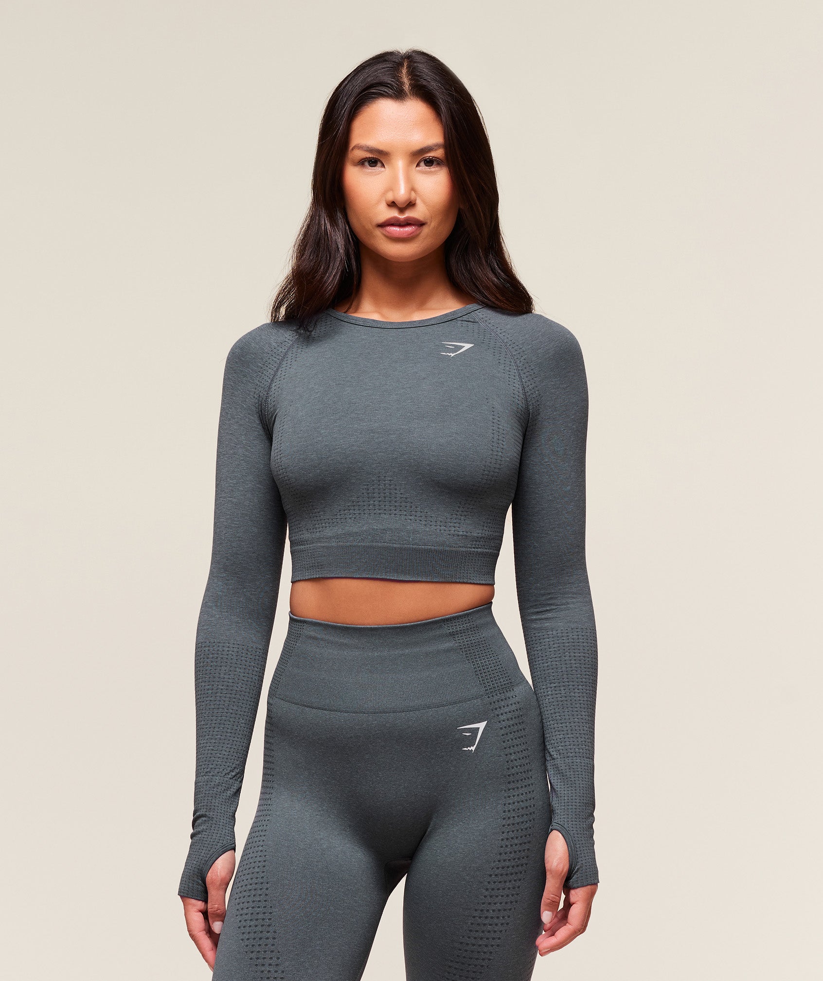 Women's Gymshark Vital Crop Top Strong Grey Marl