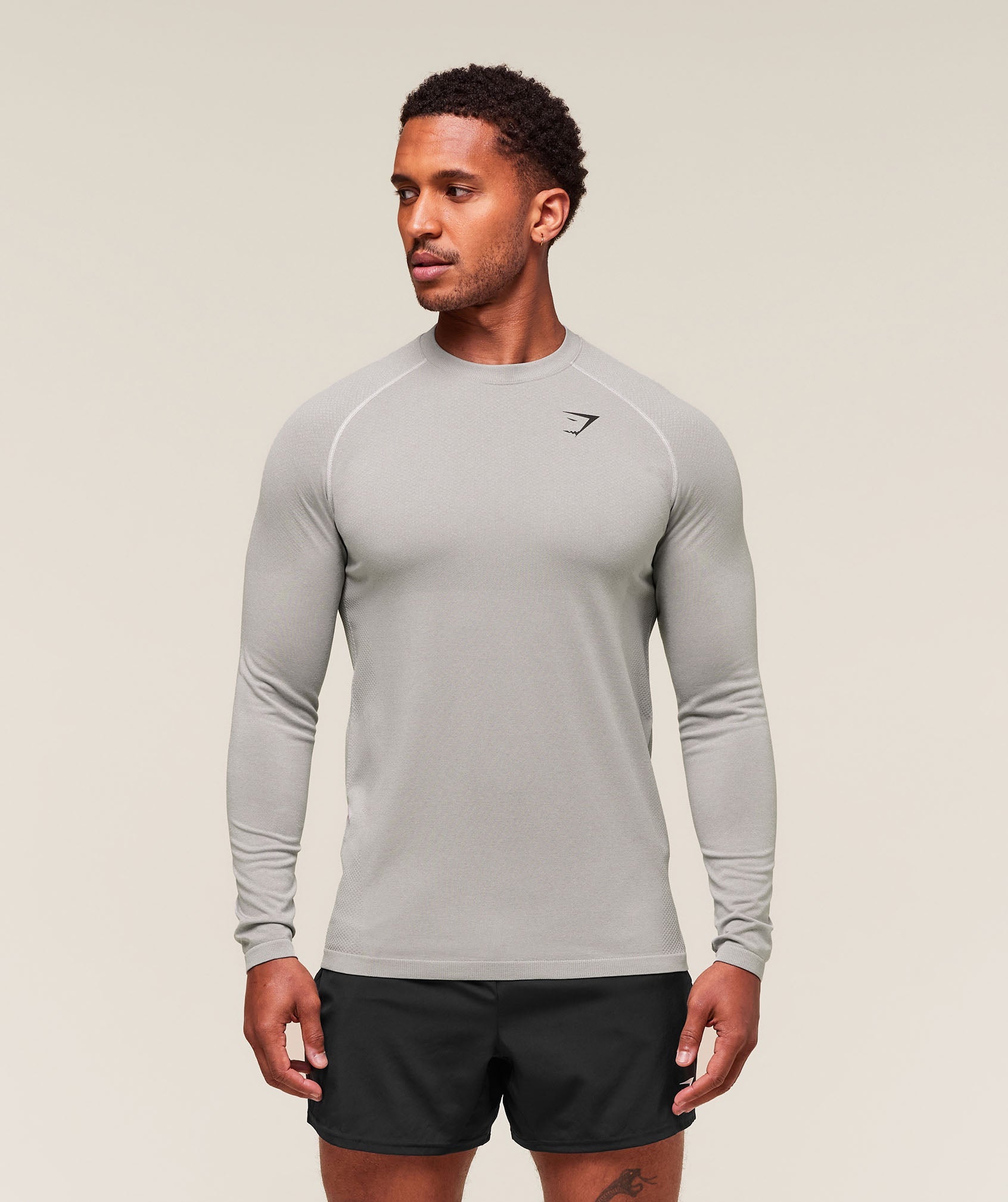 Gymshark Vital Long Sleeve T-Shirt Light Grey 3XL