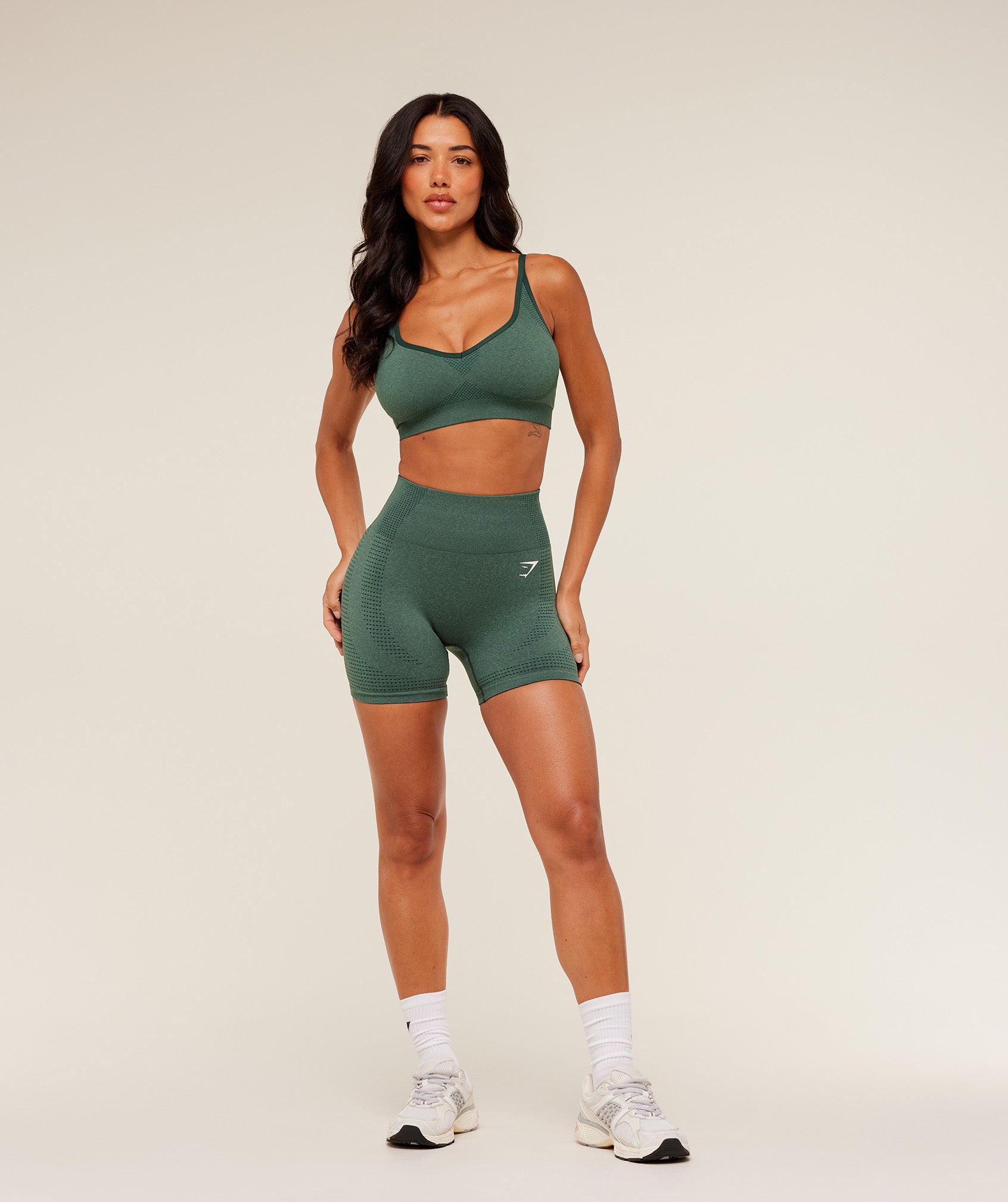 Women's Gymshark Vital Sports Bra Obsidian Green Marl