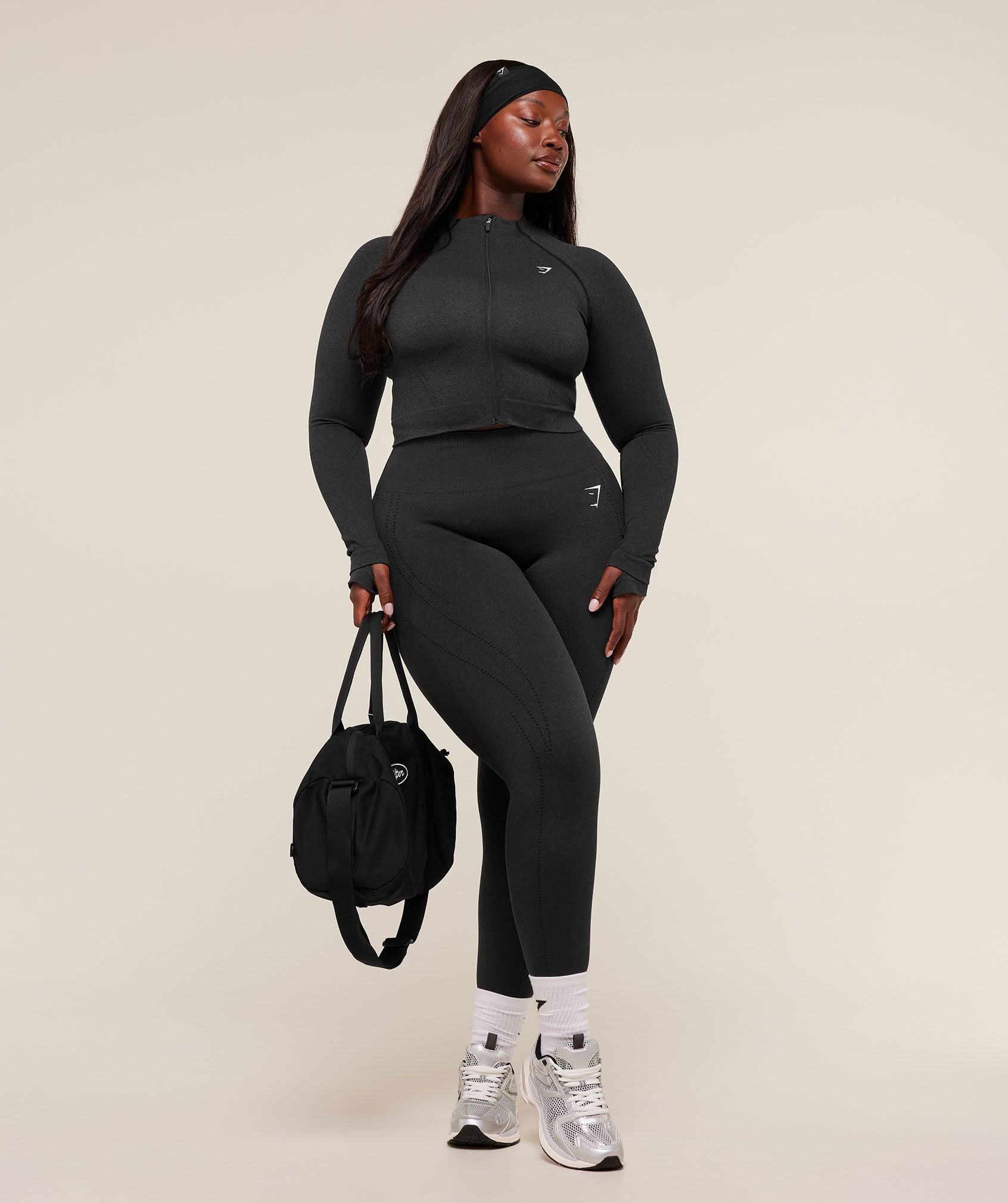 Women's Gymshark Vital Warm Leggings Black Marl