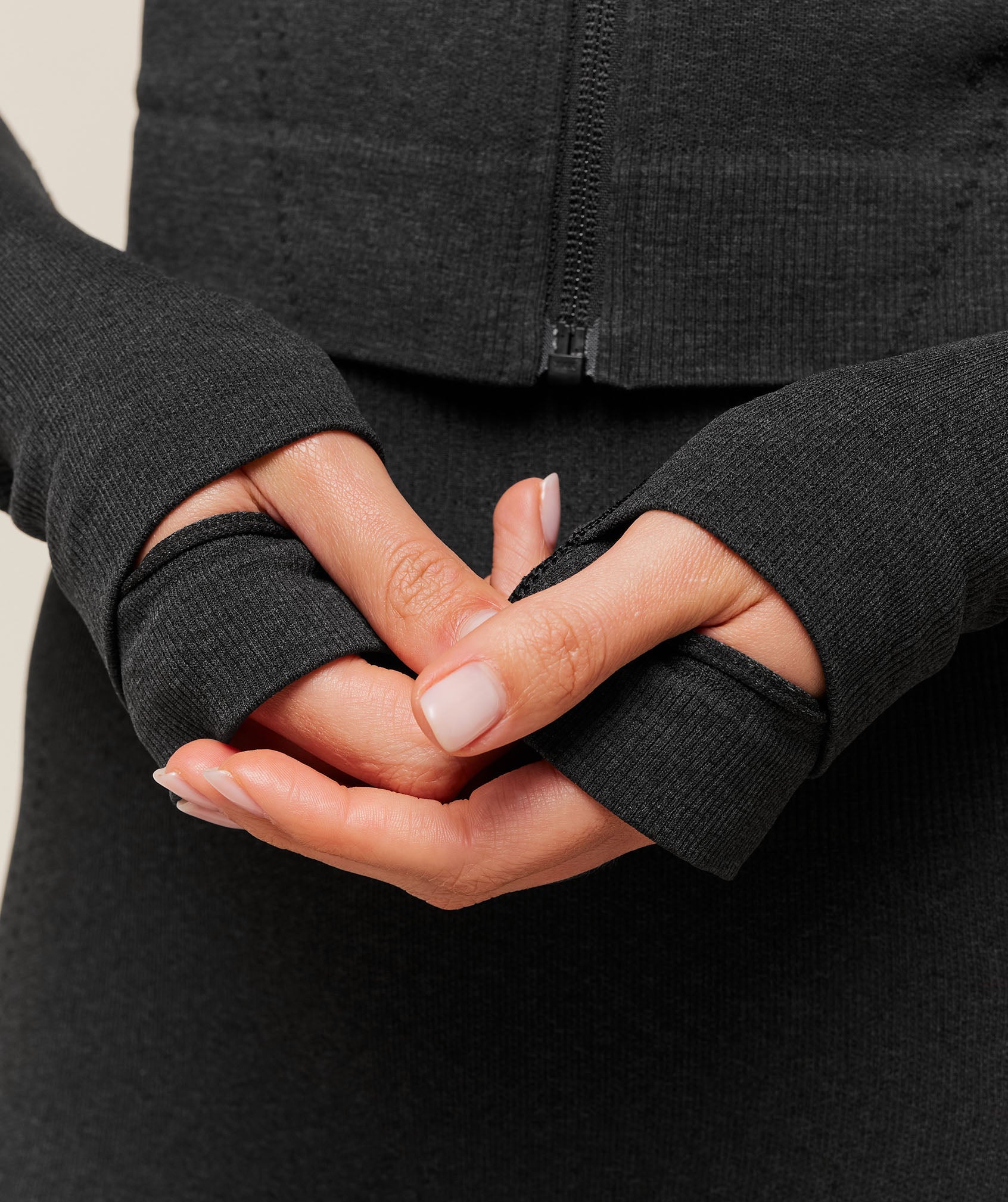 Women's Gymshark Vital Warm Jacket Black Marl