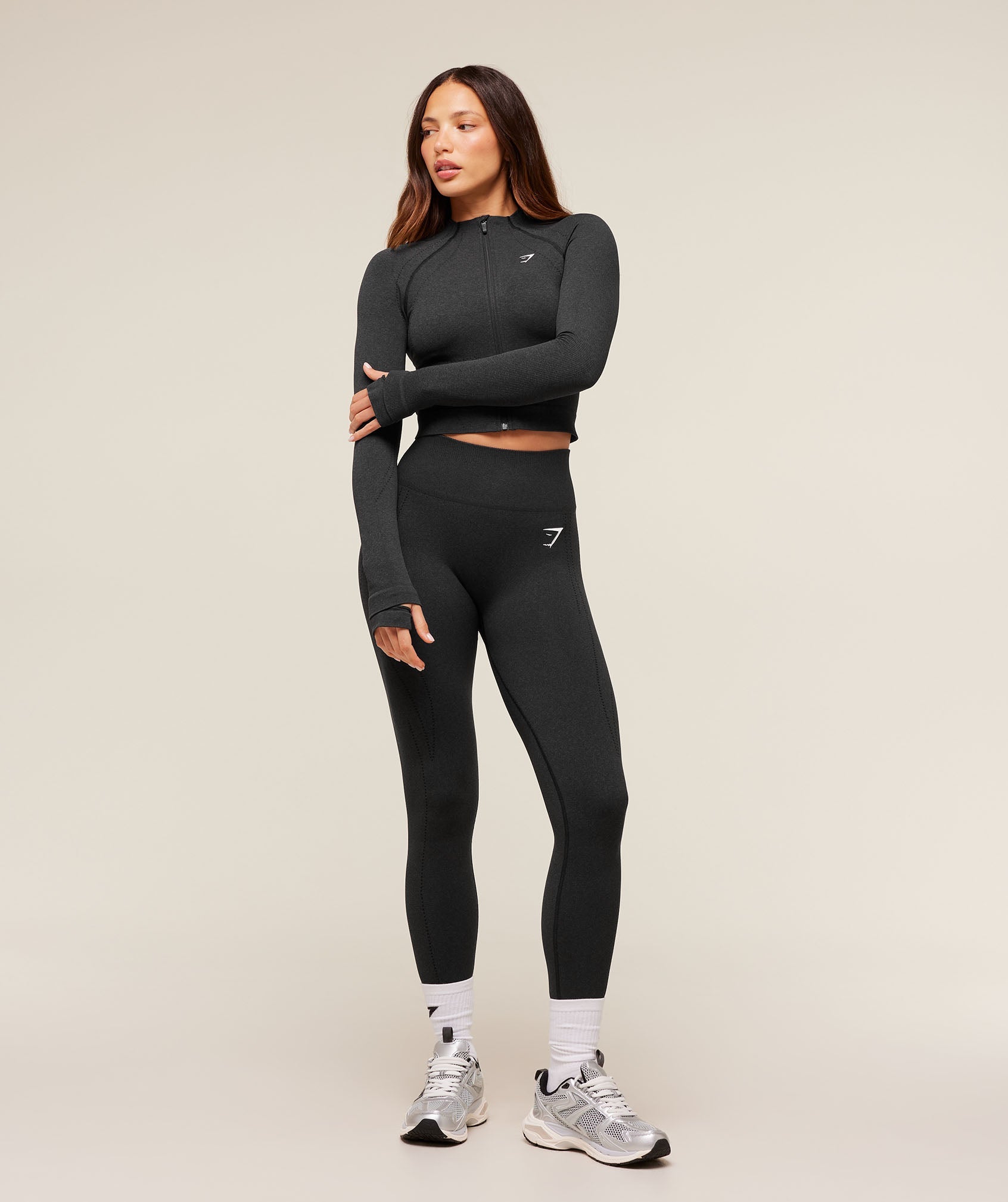 Women's Gymshark Vital Warm Jacket Black Marl