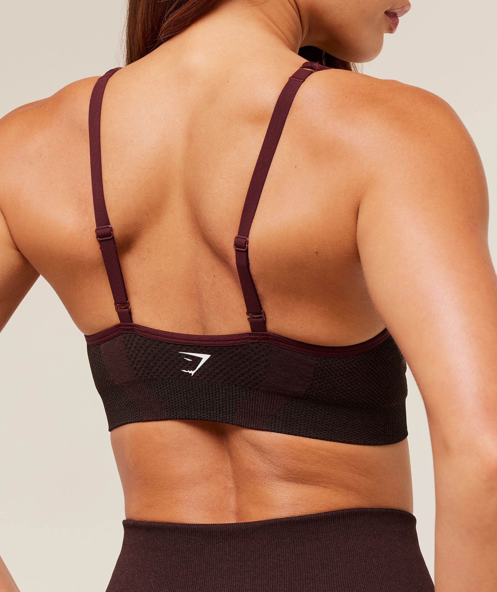 Women's Gymshark Vital V Neck Sports Bra Rich Maroon