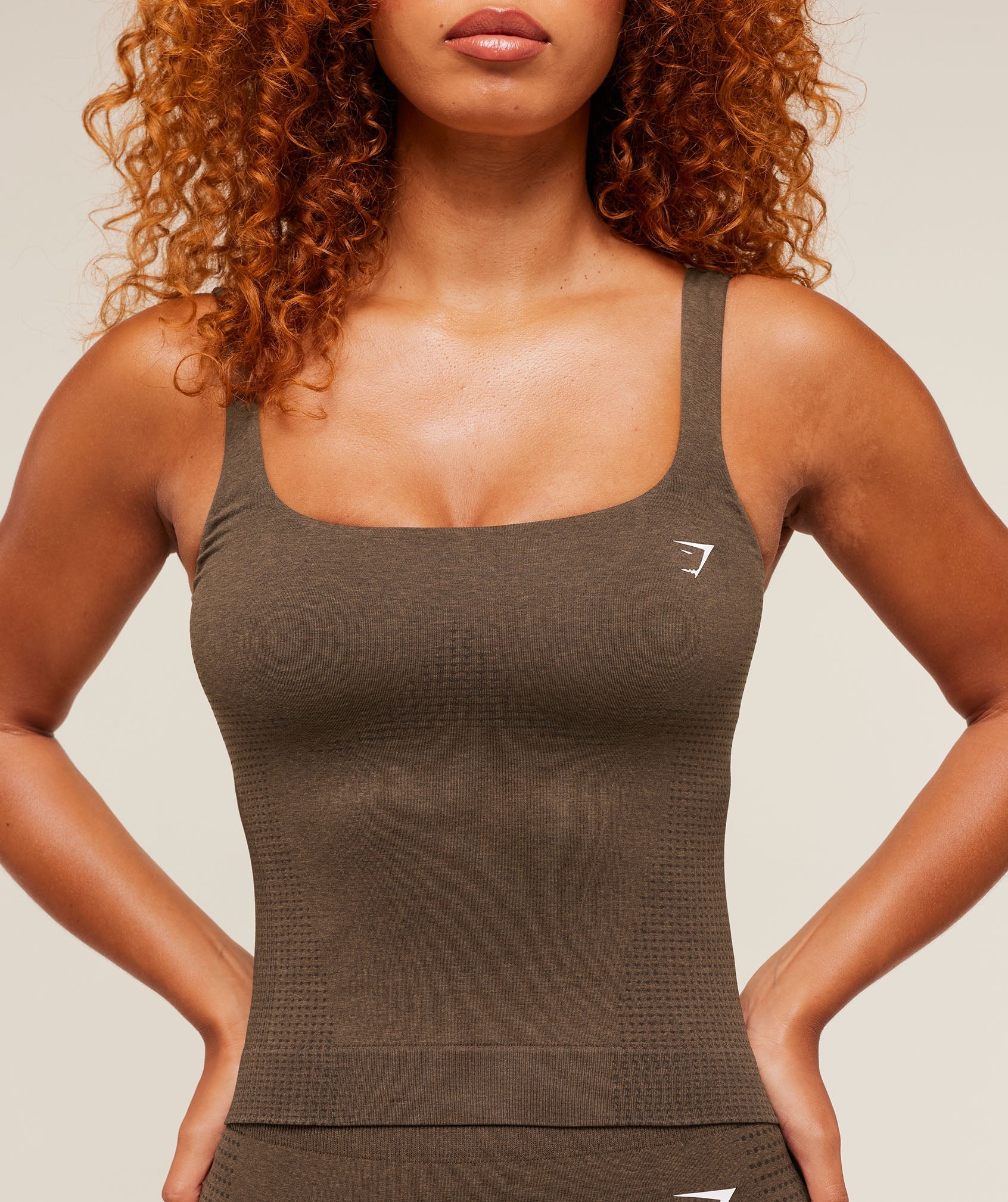 Women's Gymshark Vital Tank With Shelf Espresso Marl