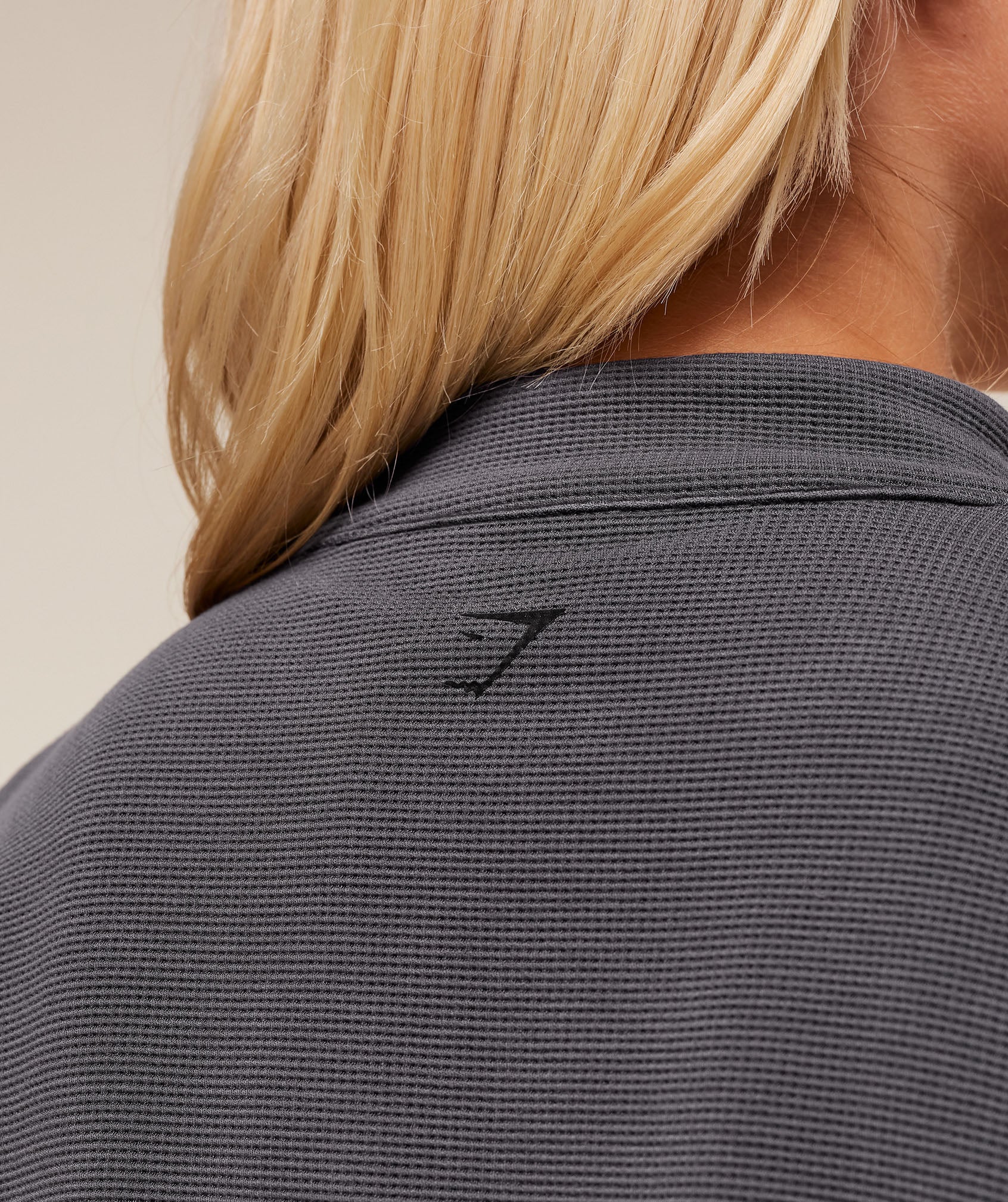 Women's Gymshark Waffle Midi Zip Up Jacket Onyx Grey