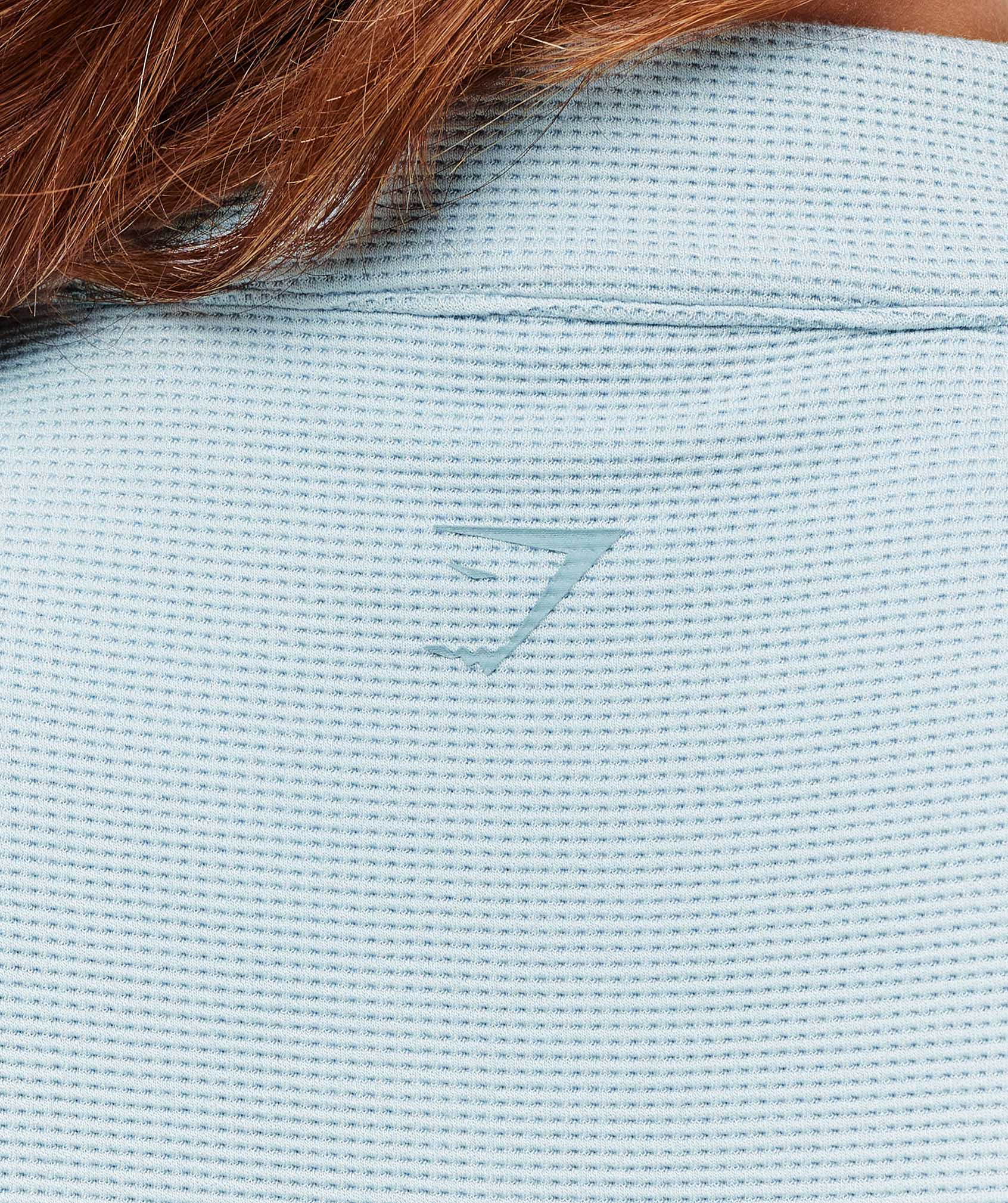 Women's Gymshark Waffle Midi Zip Up Jacket Smoke Blue