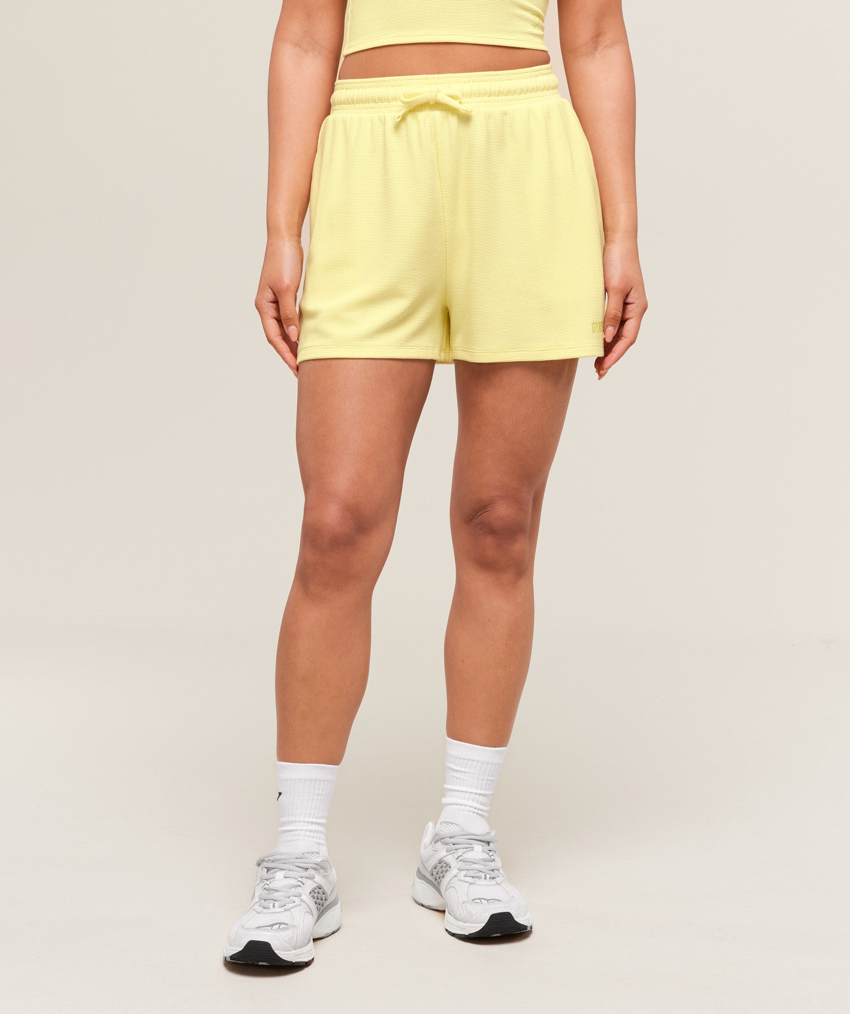 Women's Gymshark Waffle Shorts Refresh Yellow