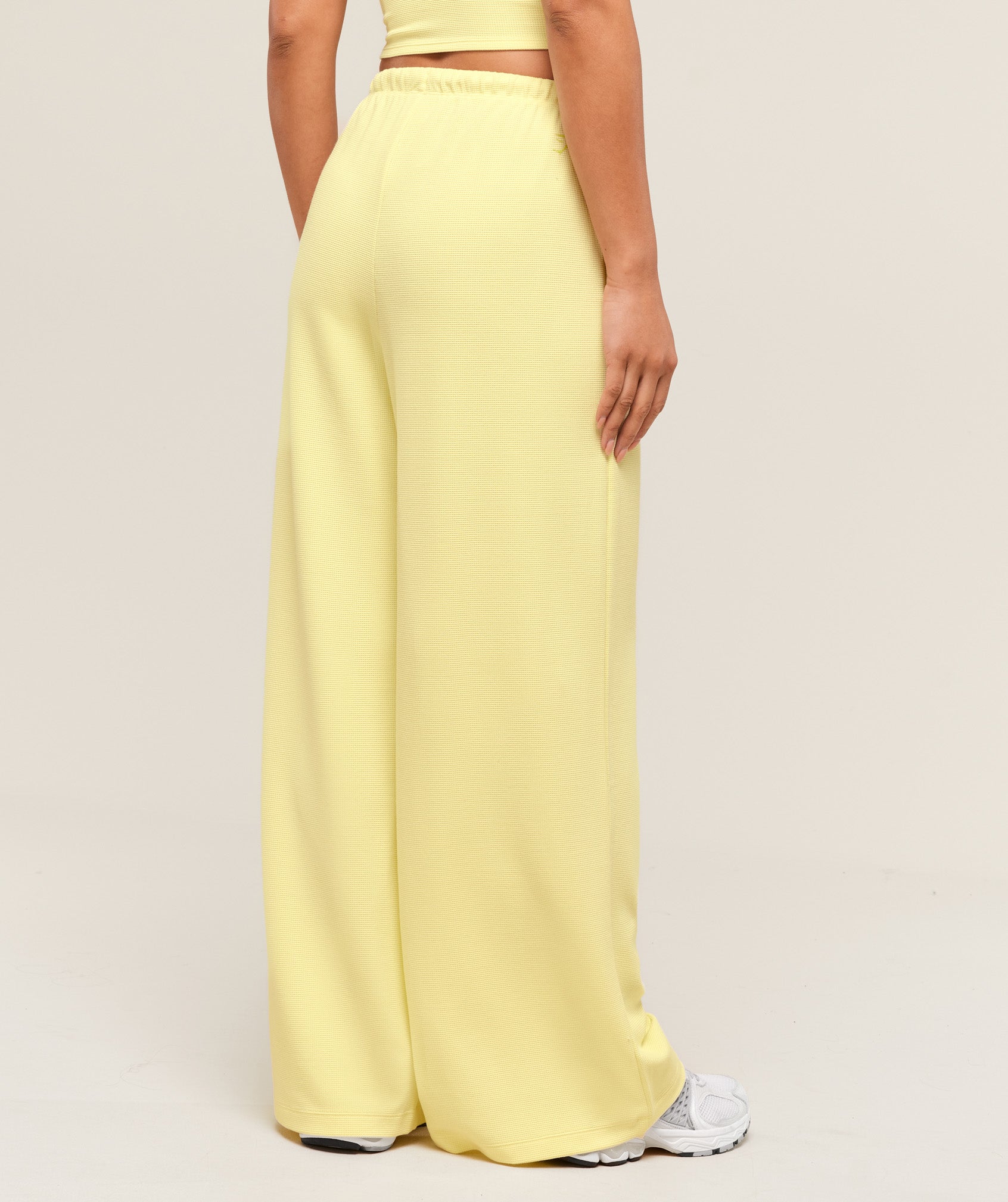 Women's Gymshark Waffle Wide Leg Pants Refresh Yellow